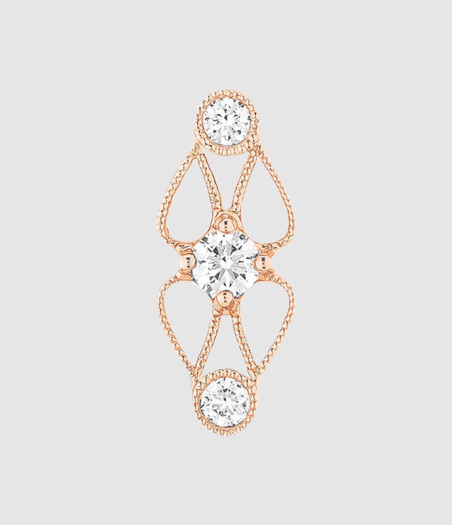 Babylone Rose Gold Diamond Stud Earring