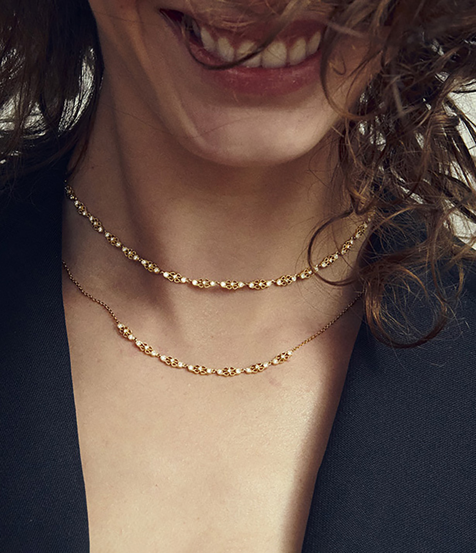 Babylone Rose Gold and Diamond Necklace
