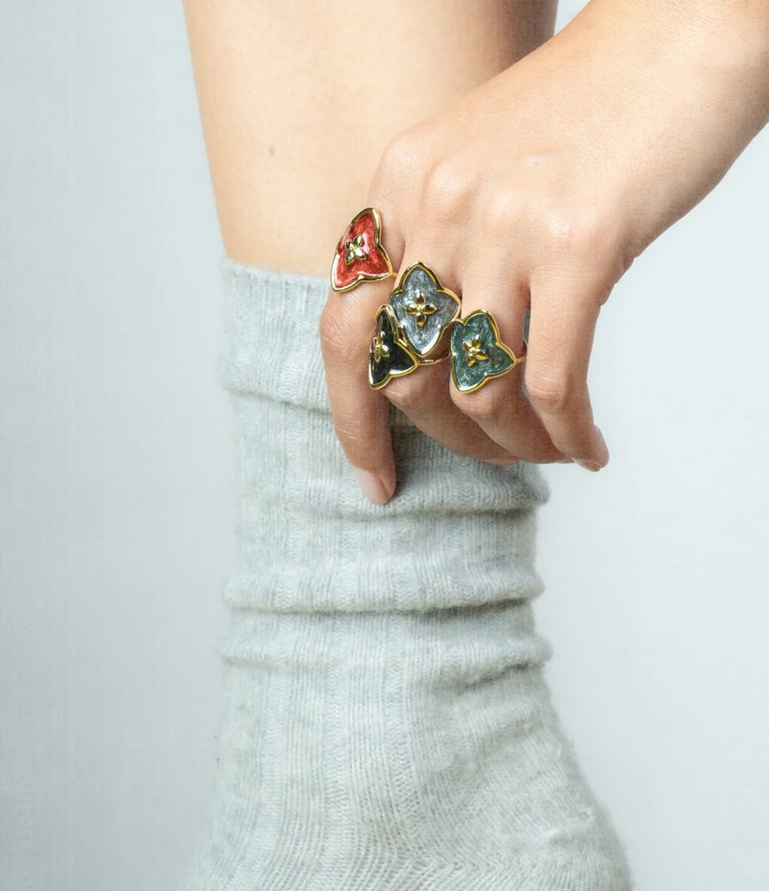 Green Lacquered Angie Ring
