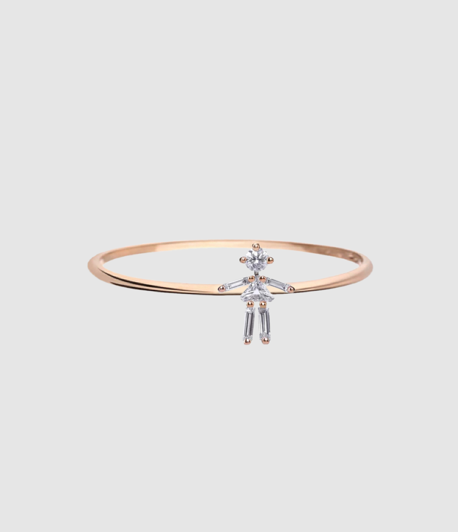 Girls’ Mini Rose Gold Diamond Ring