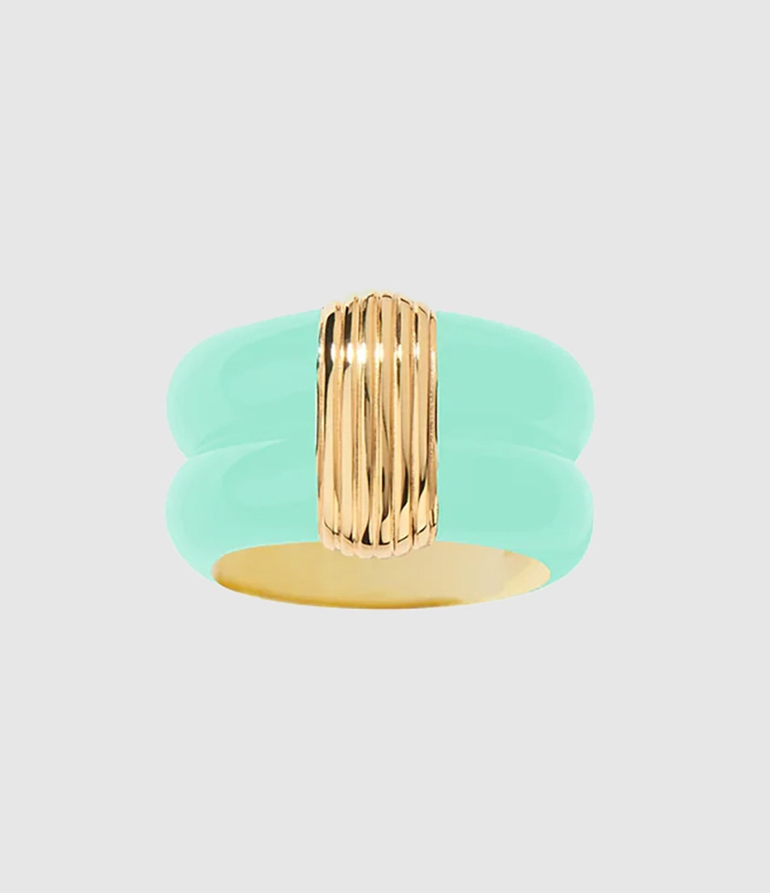 Katt Ring – Baby Blue Resin with Gold-Coloured Metal
