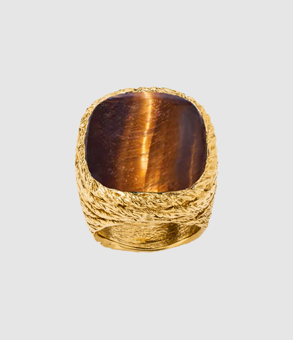 Miki Tiger's Eye Signet Ring