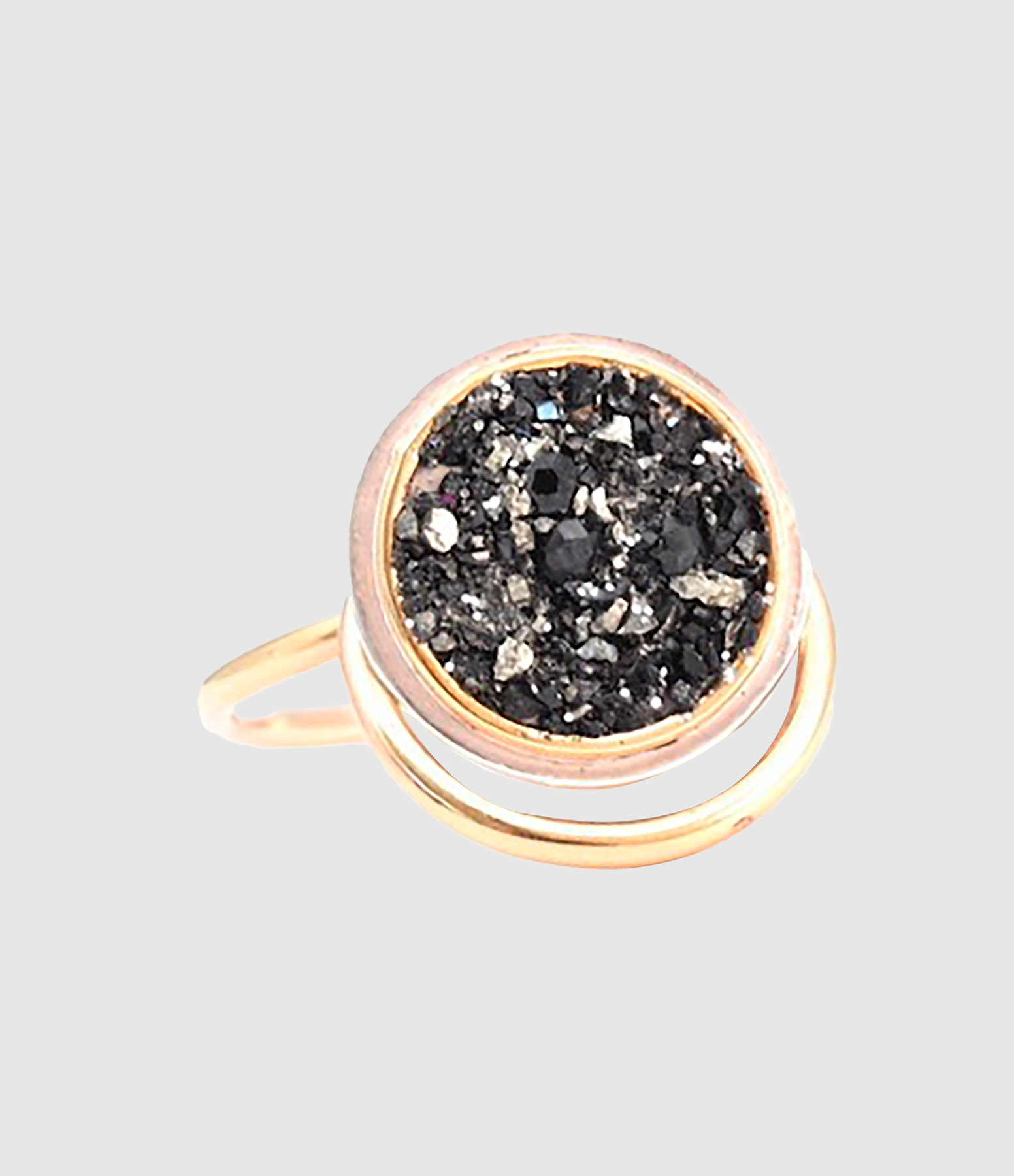 Sublime Articulated Bliss Ring – Black and Yellow Gold