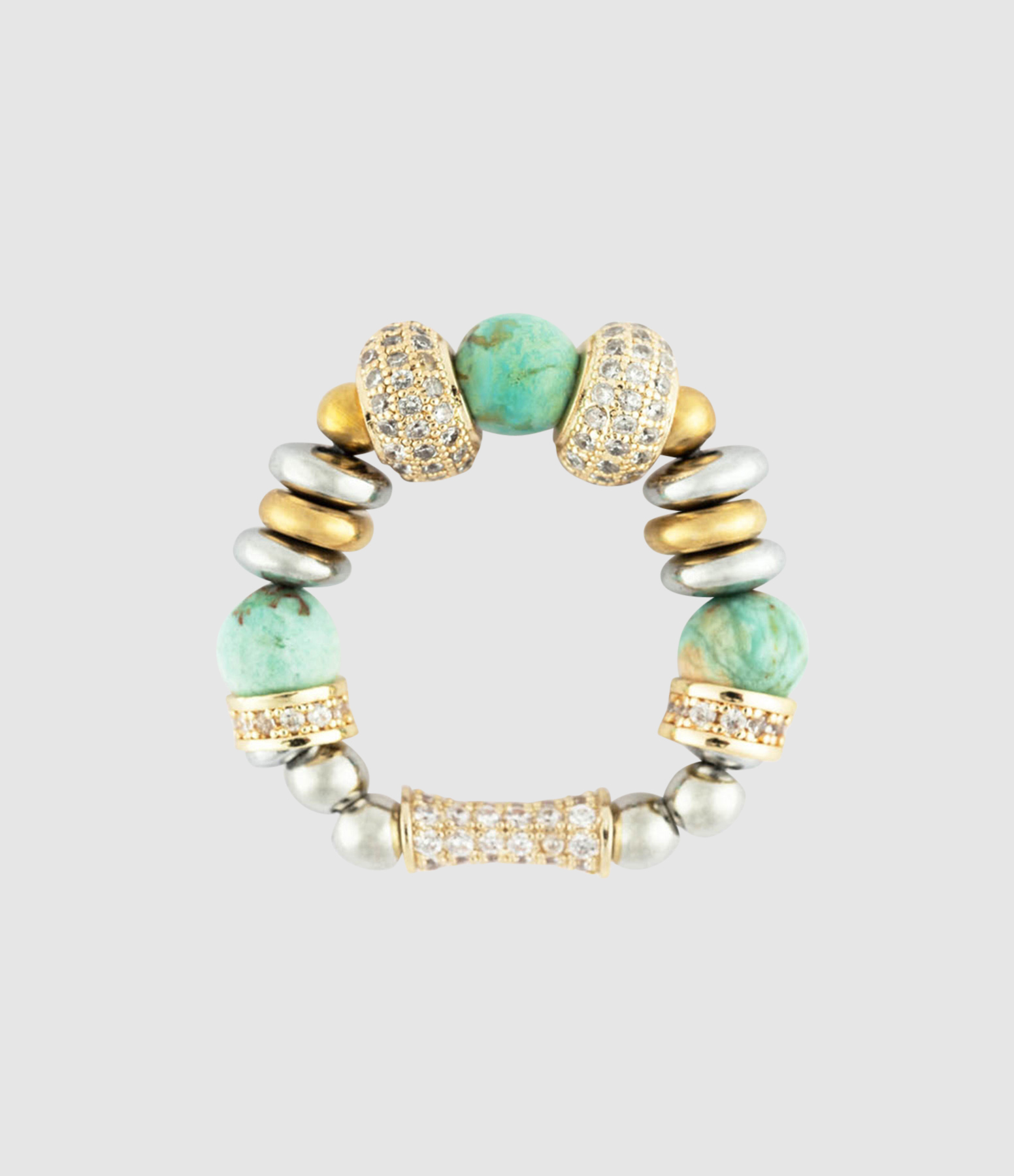 Nefertiti Double Turquoise Ring