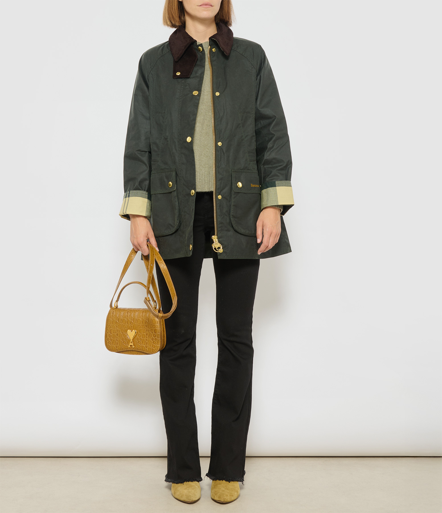 Modern Beadnell Wax Jacket  Sage Ancient