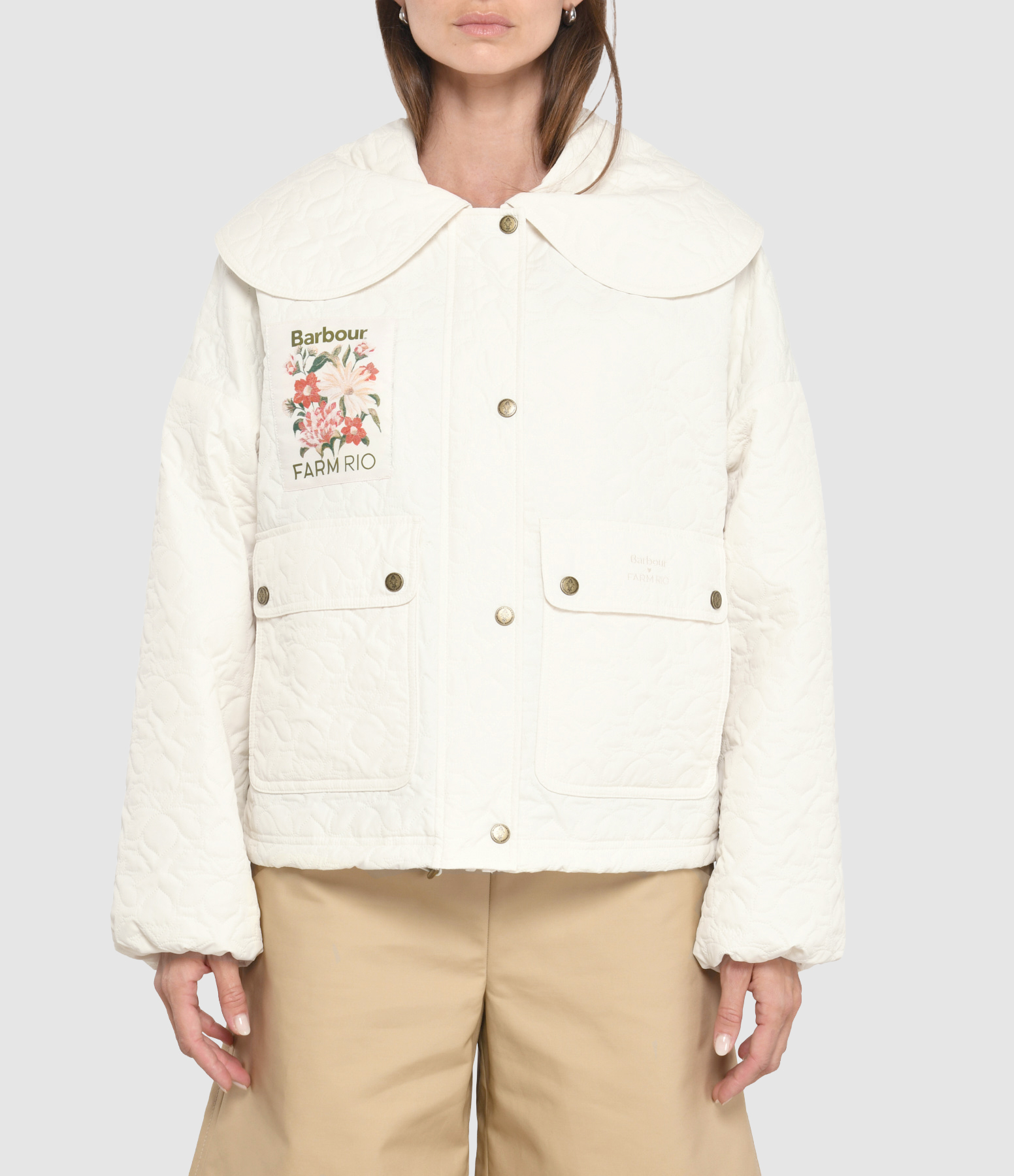 Lotus White Rose Quilted Jacket, Barbour x Farm Rio Collaboration