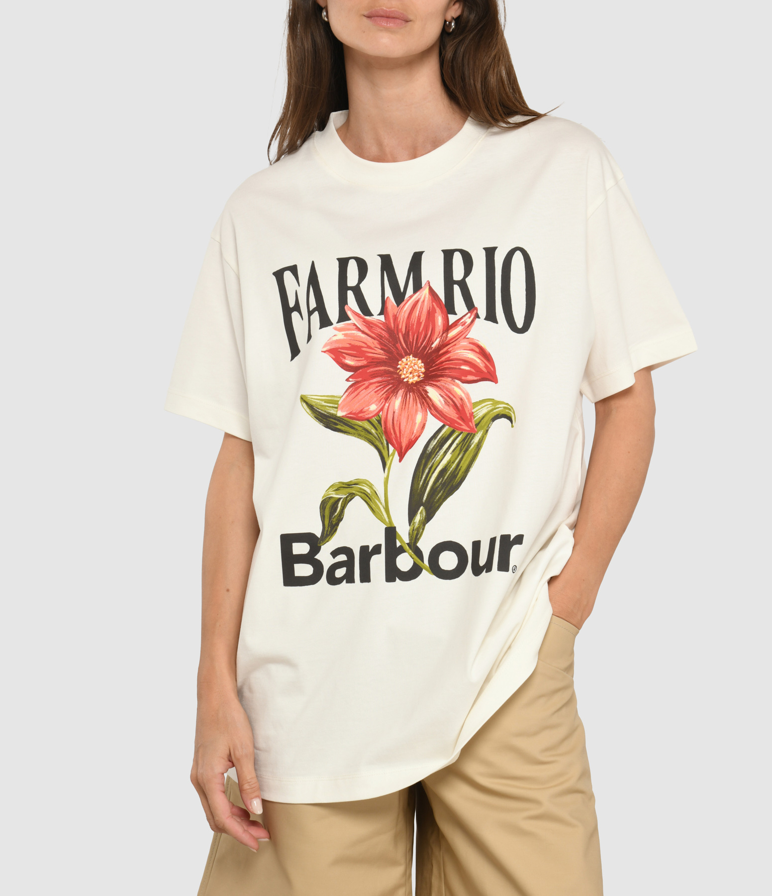 Wild Flower T-shirt in Cream, Barbour x Farm Rio collaboration
