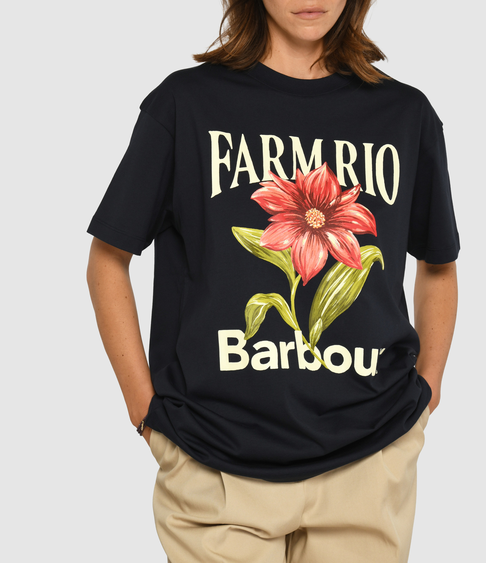 Wild Flower T-shirt in Navy, Barbour x Farm Rio collaboration