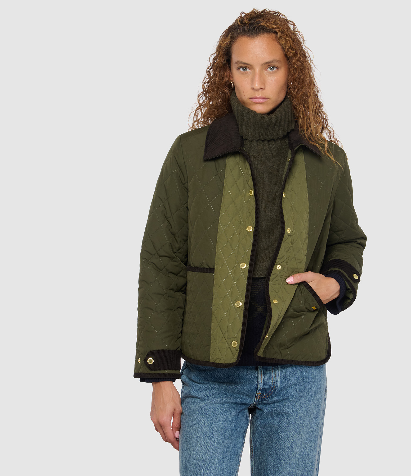 Ainsdale Quilted Olive Fern Shadow Classic Jacket