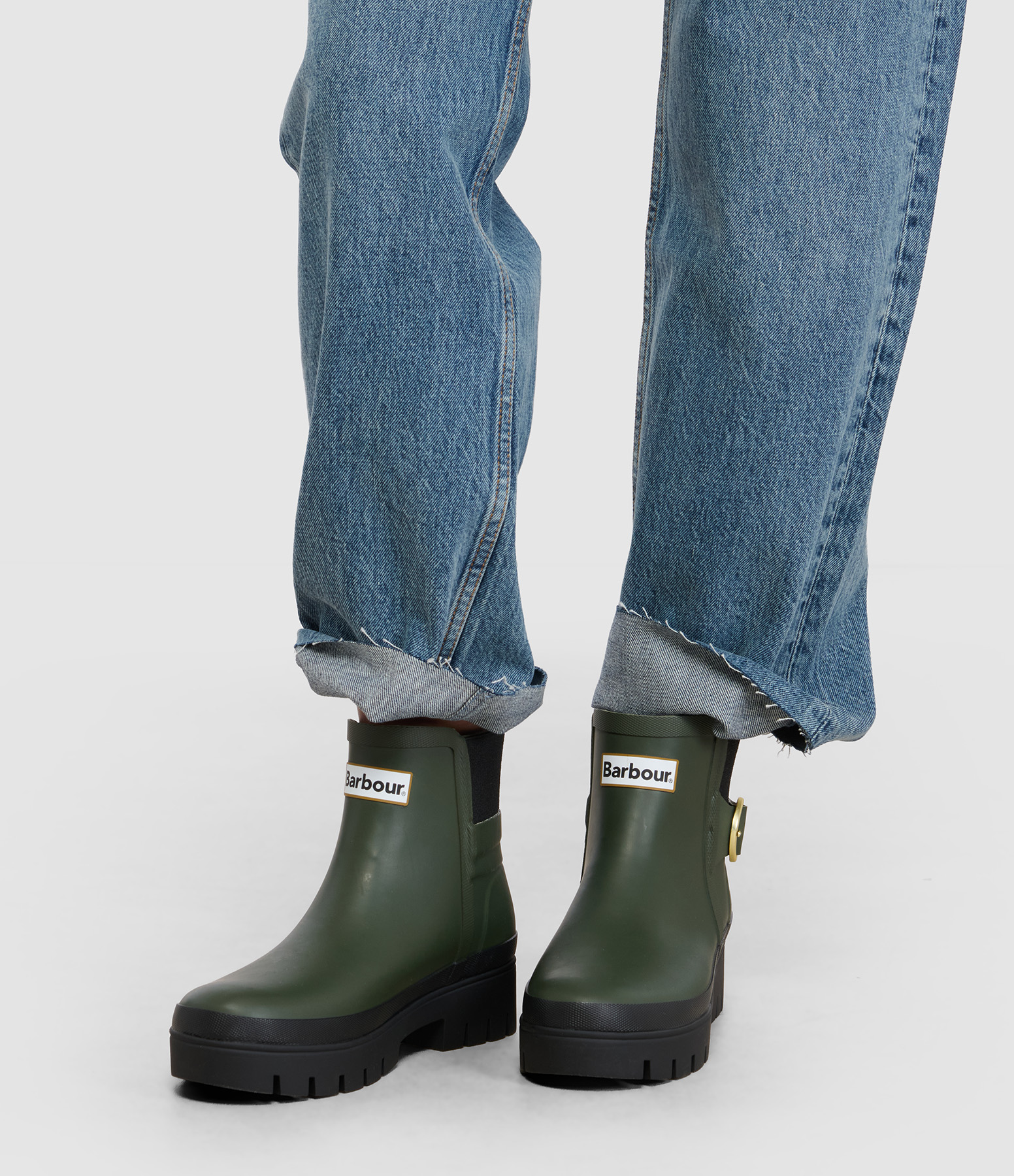 Hepburn Ankle Welly Boots – Olive and Black