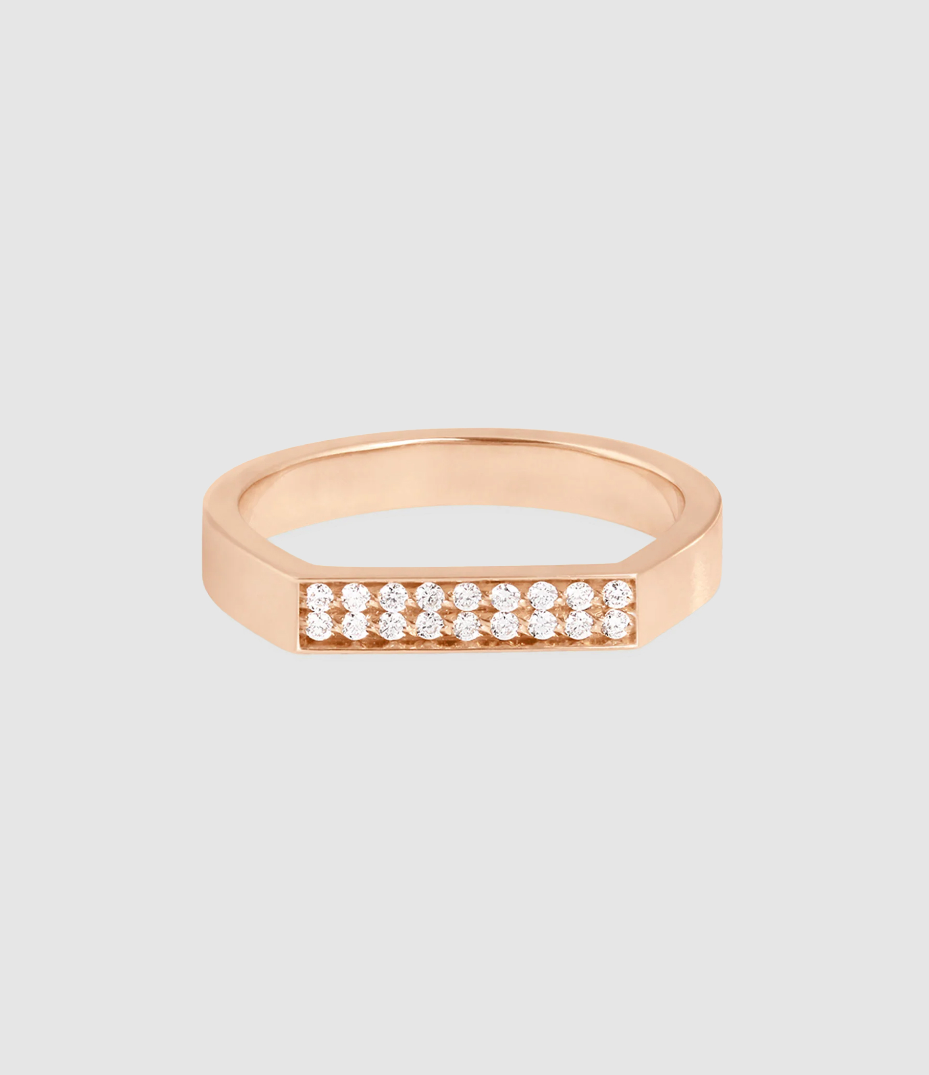 Bonnie & Clyde Diamond Signet Ring in Rose Gold