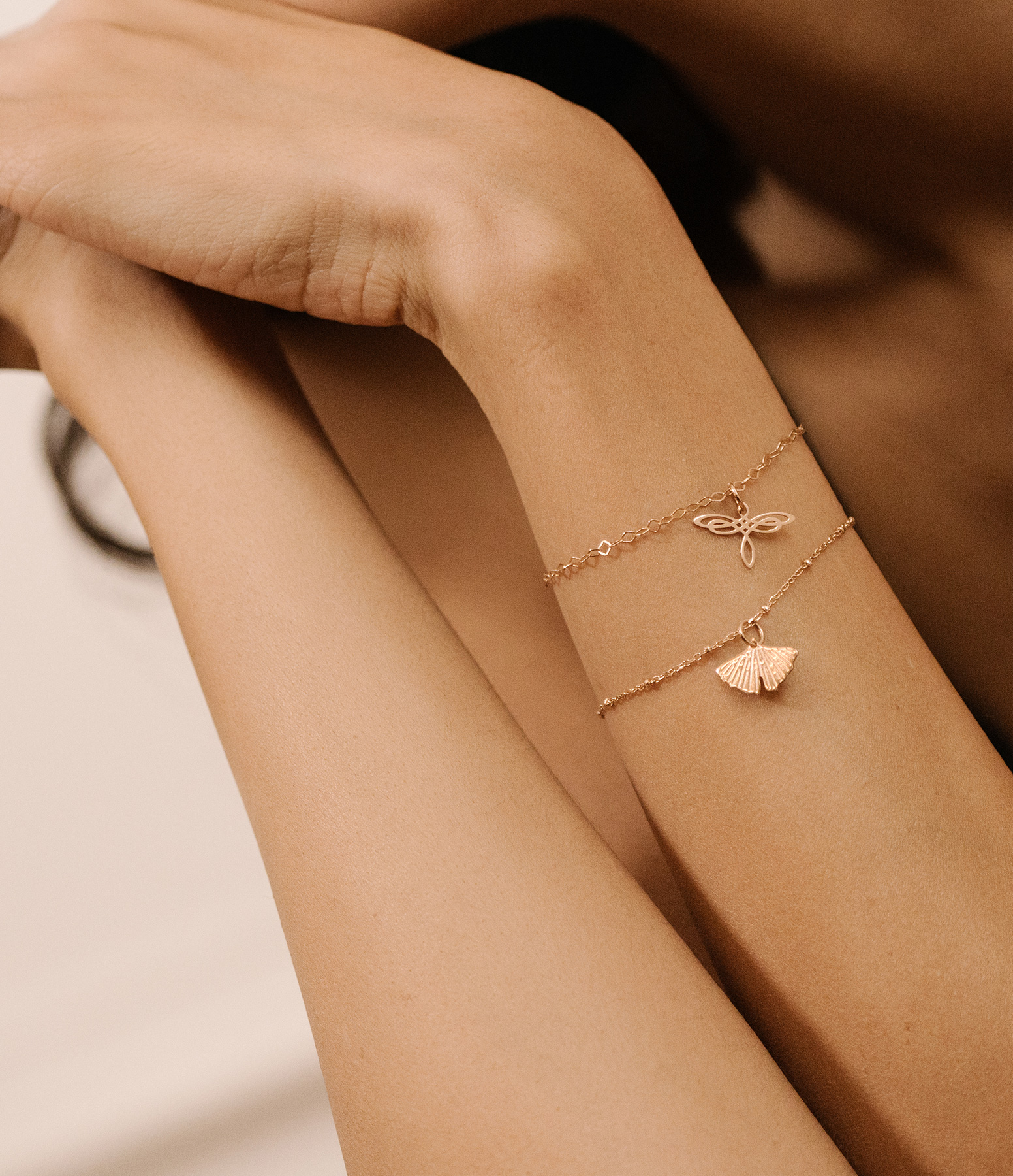 Rose Gold Pearl Chain Bracelet