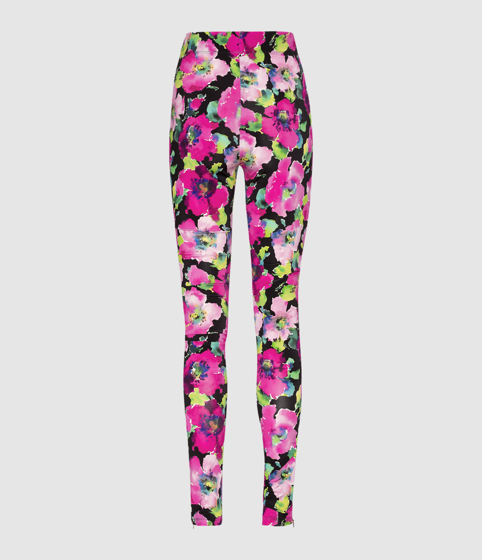 High-waisted pink trousers
