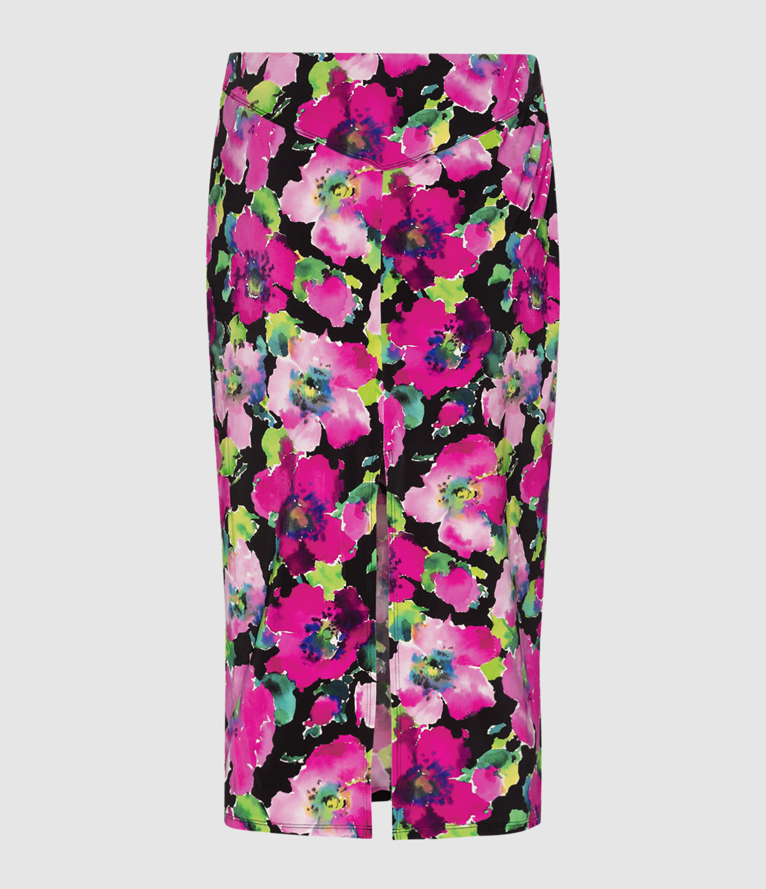 Mid-Length Pink Printed Pencil Skirt