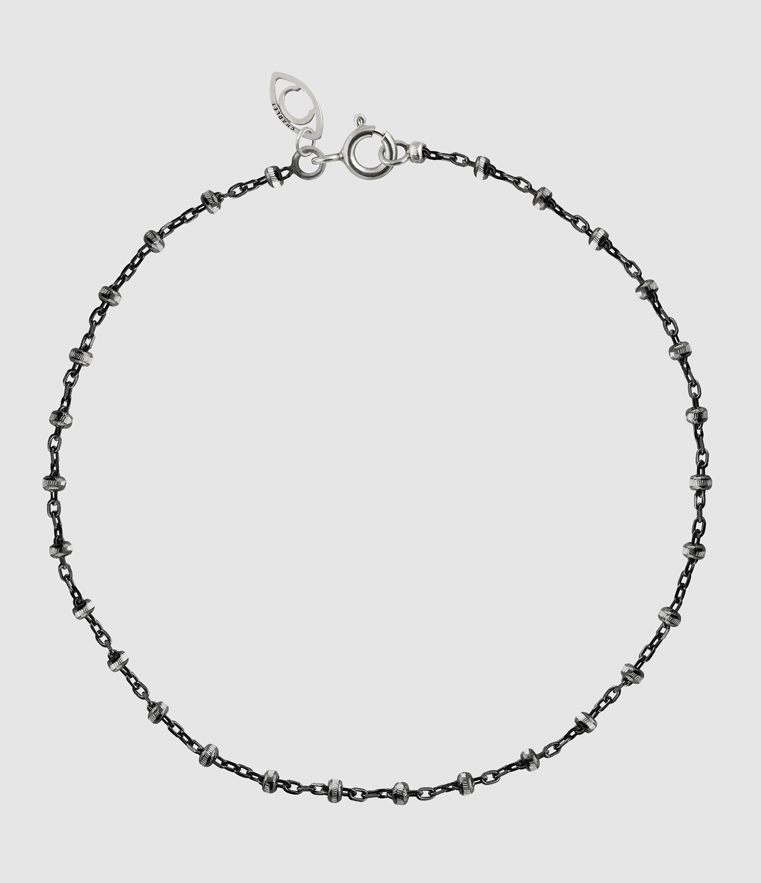 Simple Diamond-Set Silver Chain Bracelet, 19cm