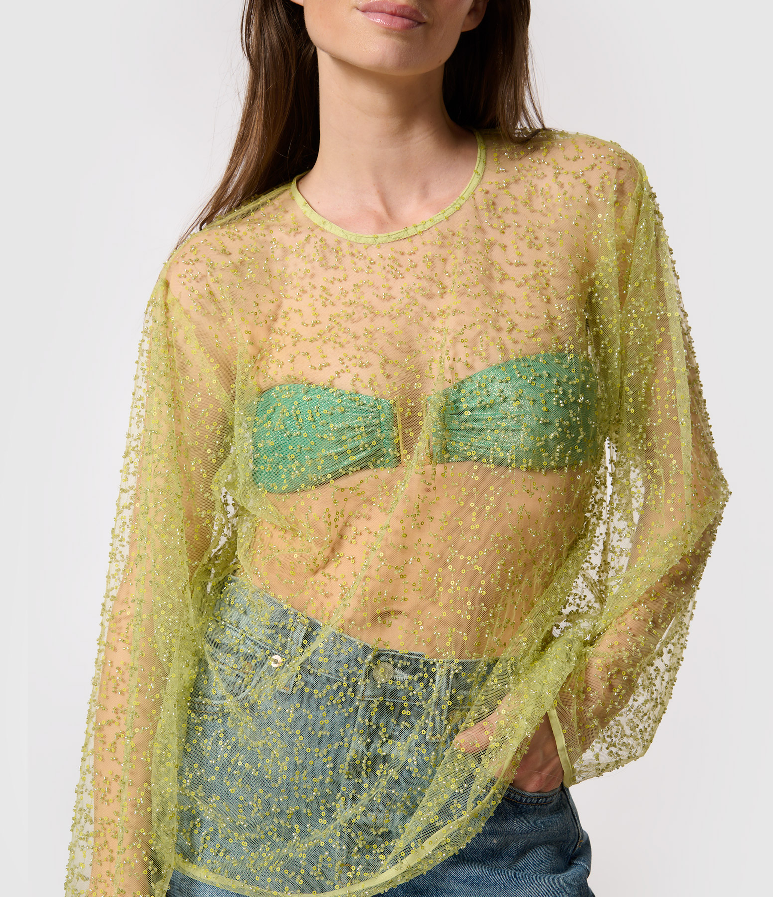 Romy Green Swimsuit Top