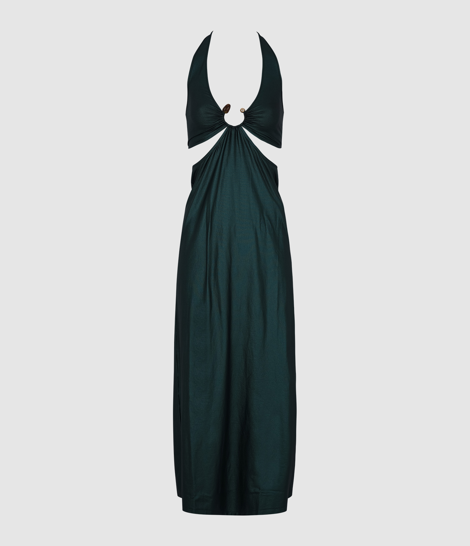 Mya Shiny Emerald Maxi Dress