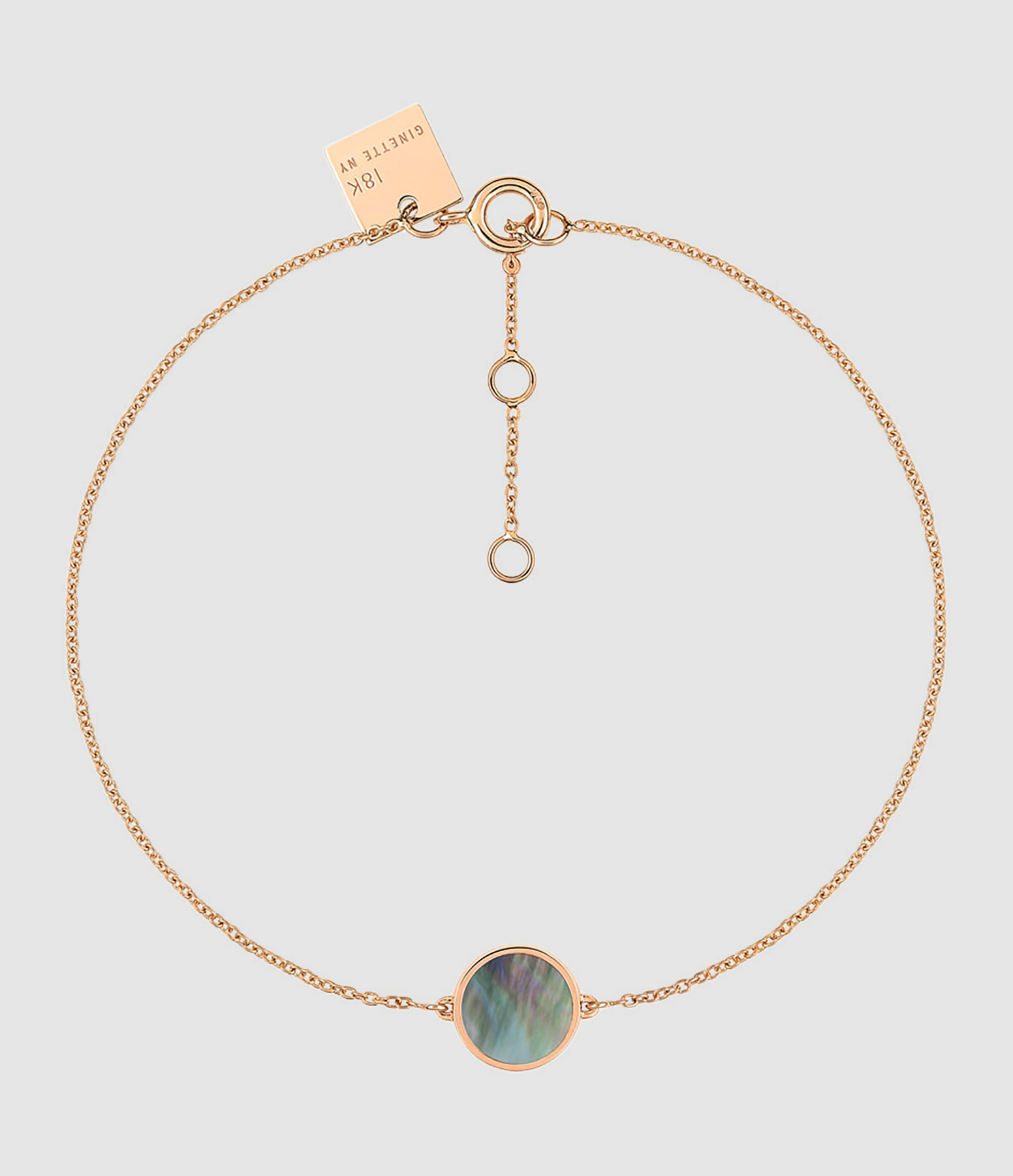 Ever Mini Disc Bracelet in Black Mother-of-Pearl and Rose Gold