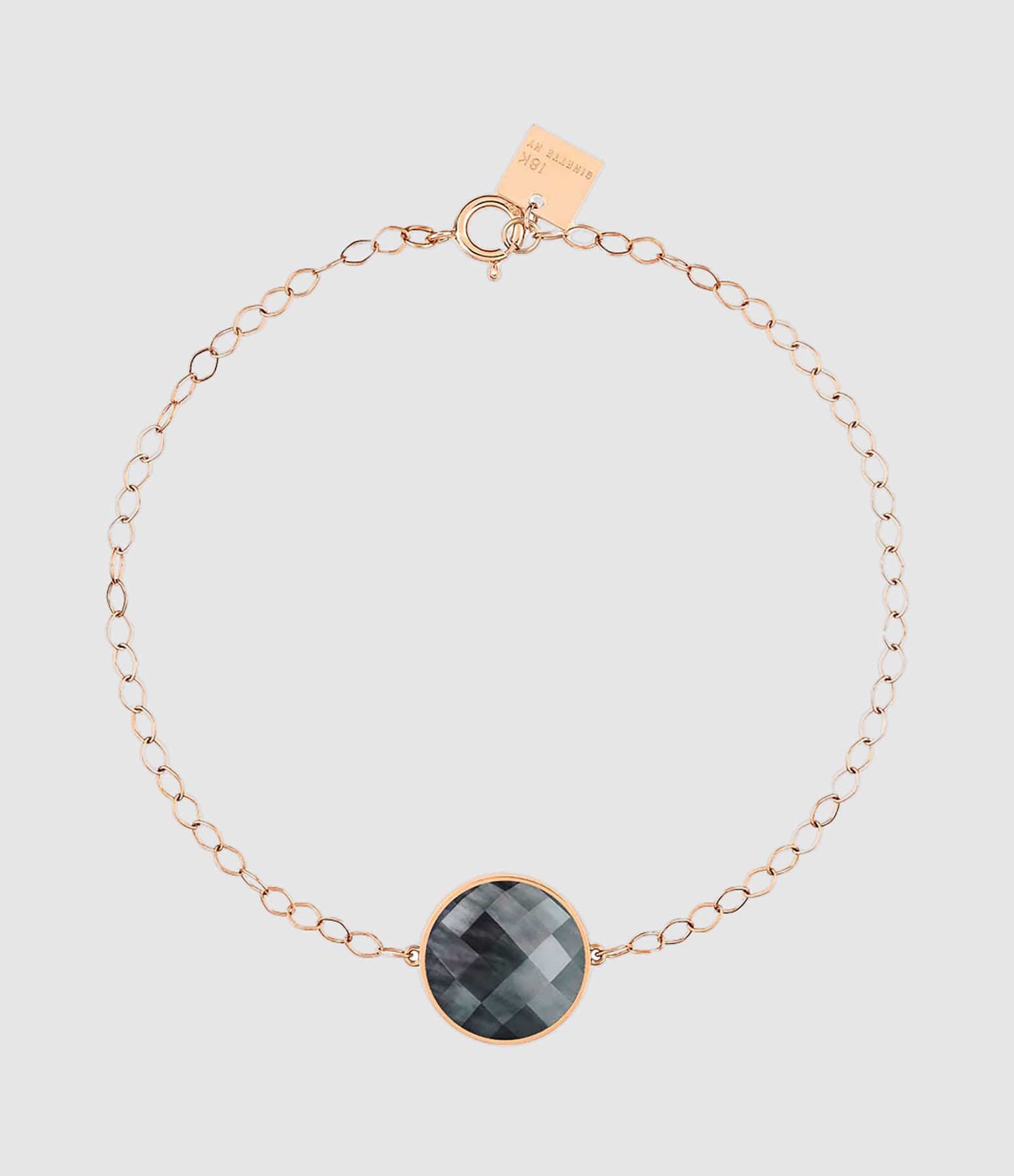 Pixie Ever Disc Bracelet in Black Mother-of-Pearl and Rose Gold