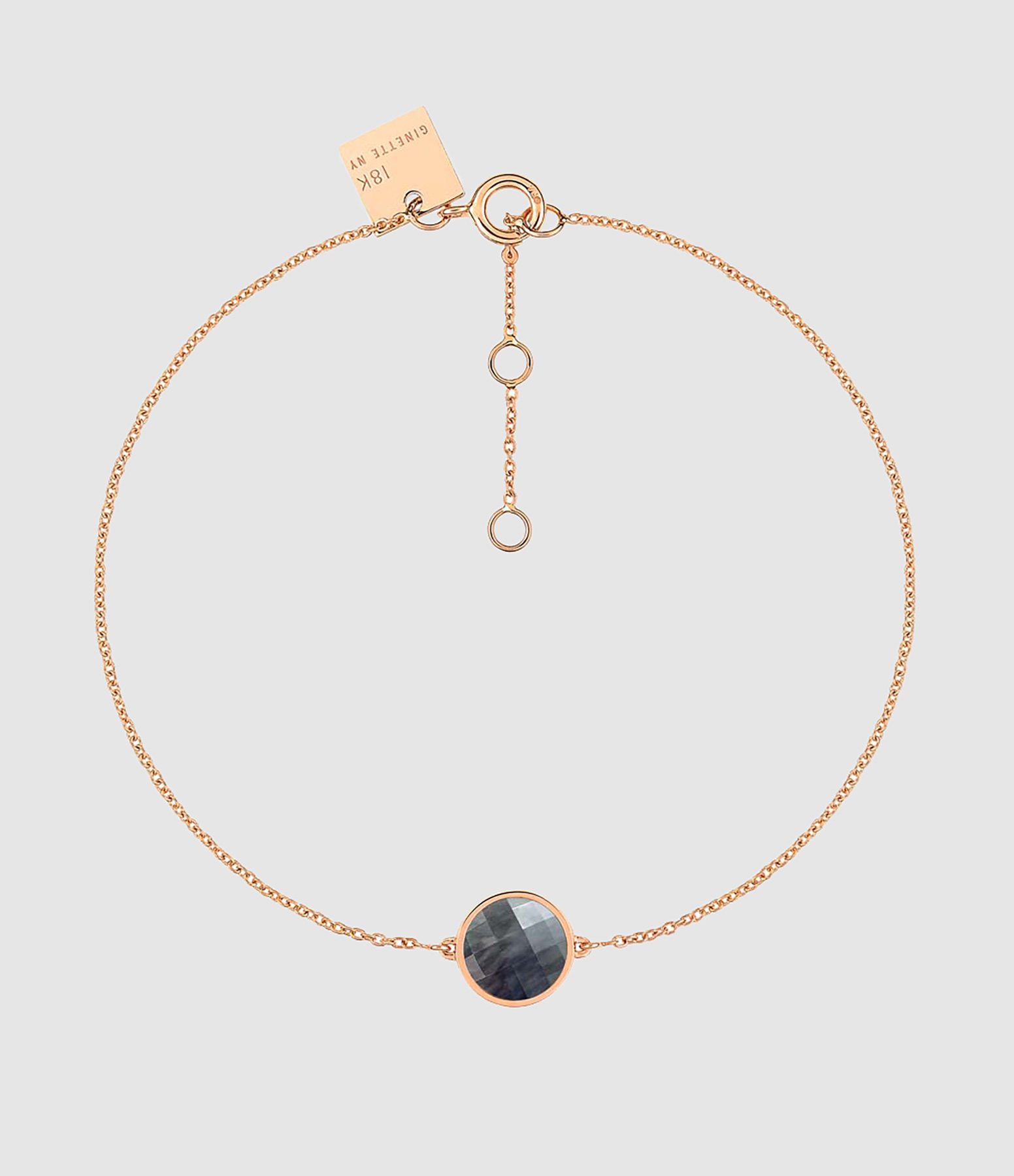 Mini Pixie Ever Disc Bracelet – Black Mother-of-Pearl, Rose Gold