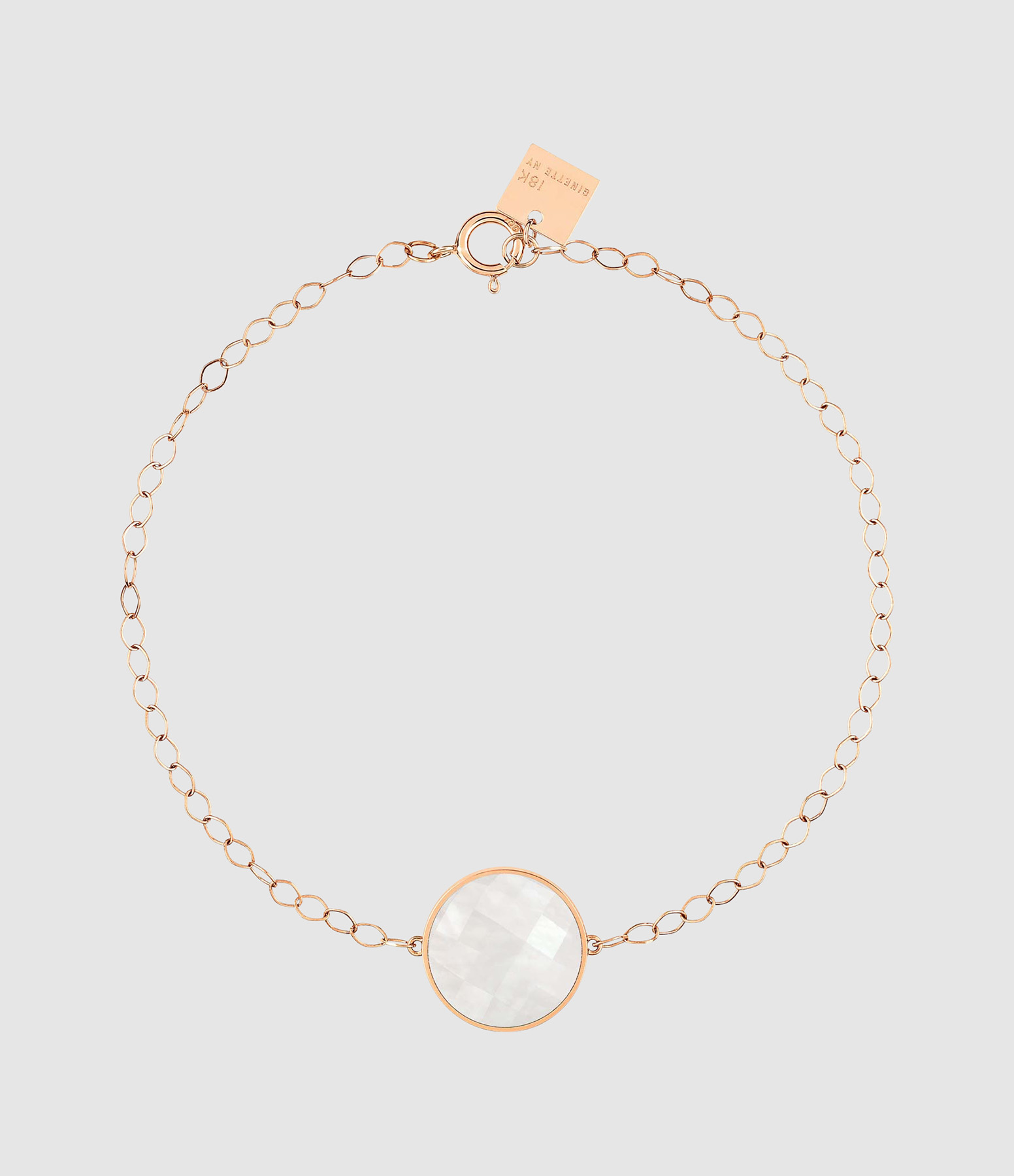 Pixie Ever Disc Bracelet with White Moonstone in Rose Gold
