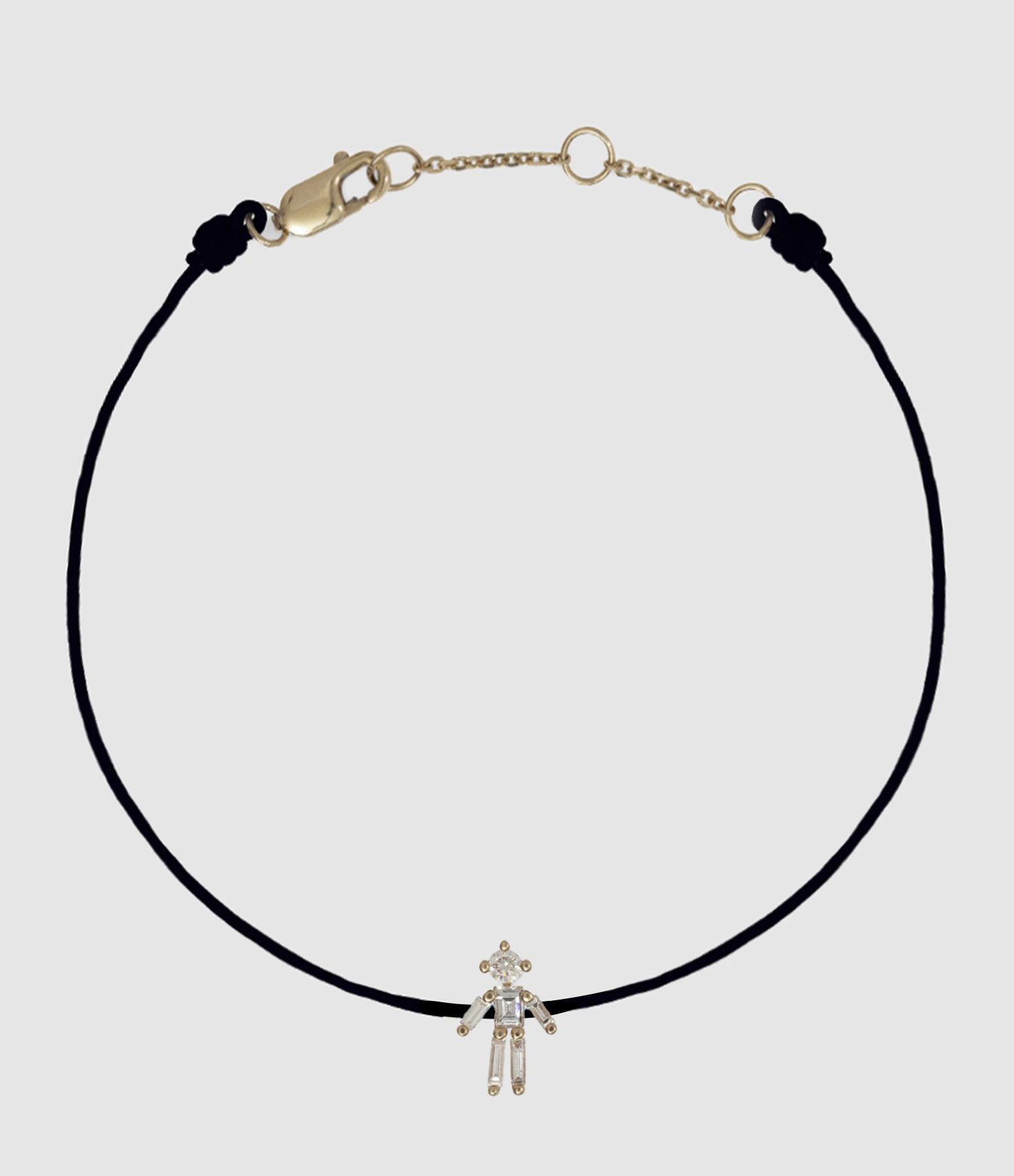 Boys’ Yellow Gold Diamond Cord Bracelet