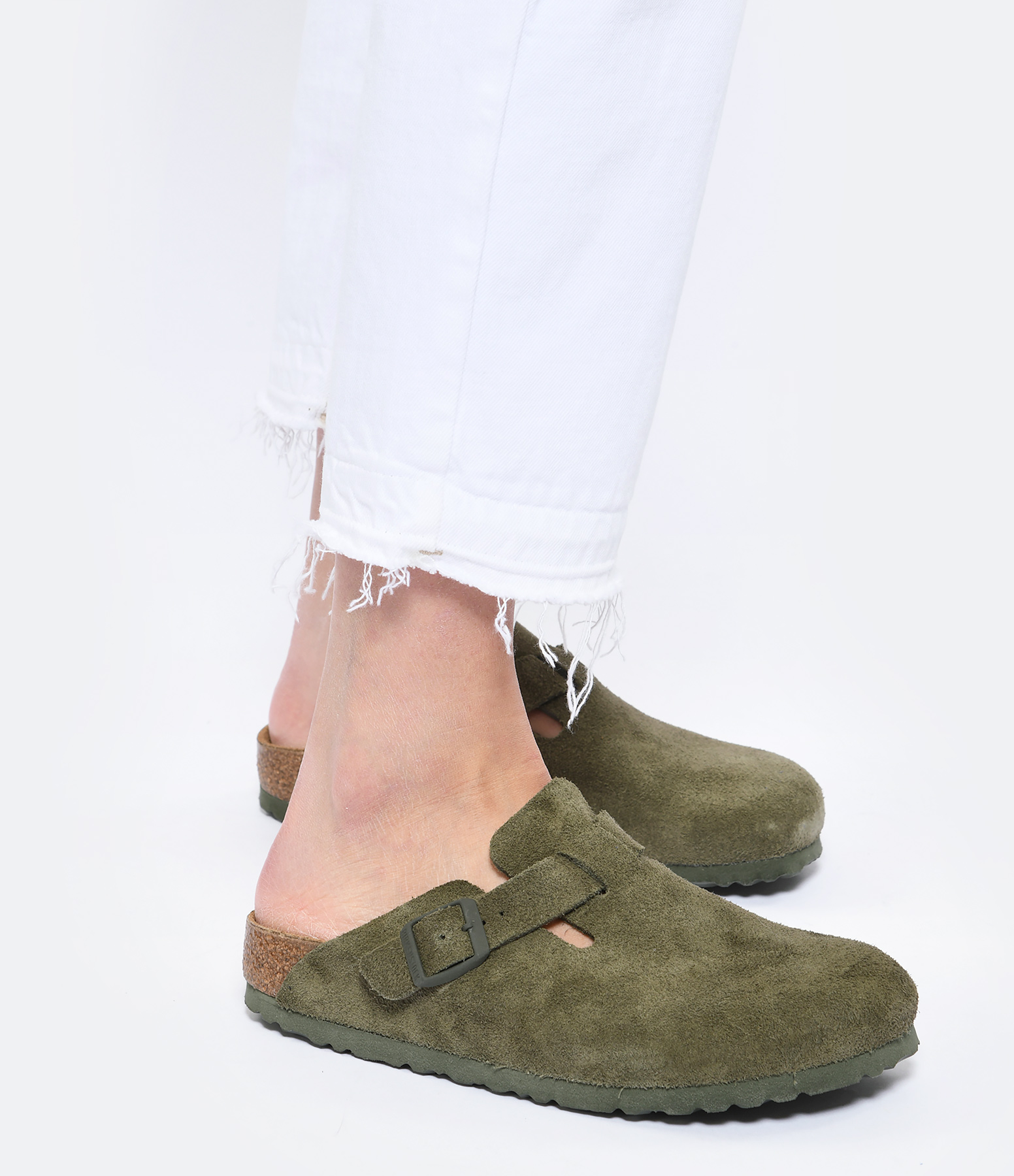 Boston Suede Leather Thyme Clogs