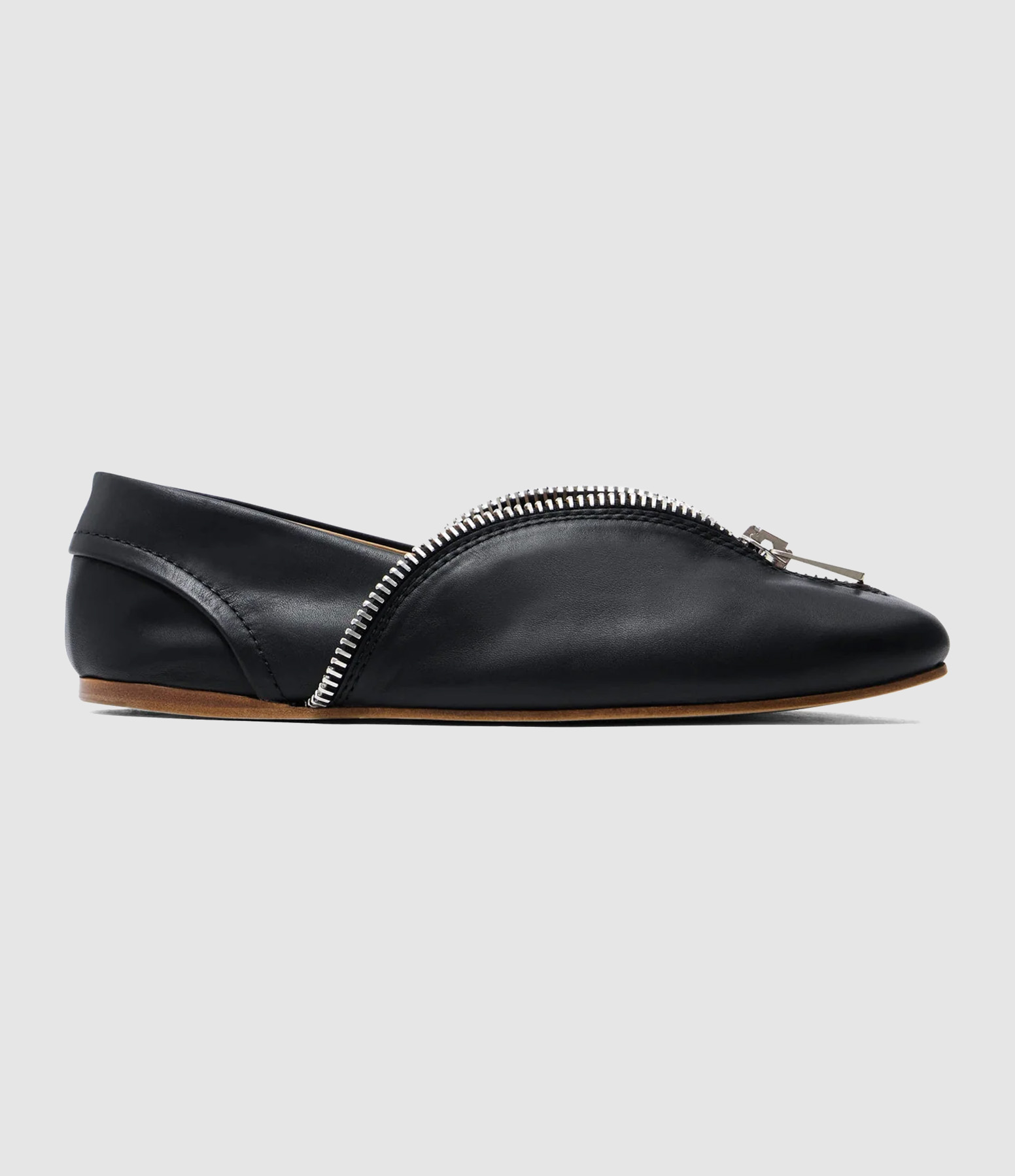 Black Biker-Style Ballet Flats