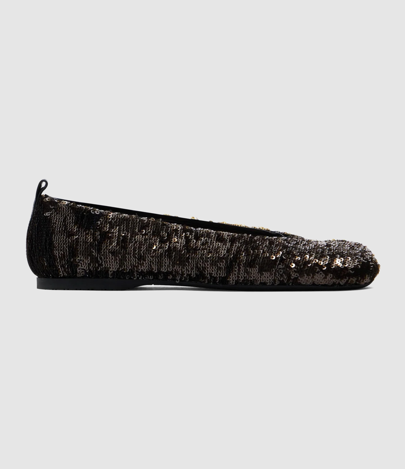 Gunmetal Sequin Ballet Flats