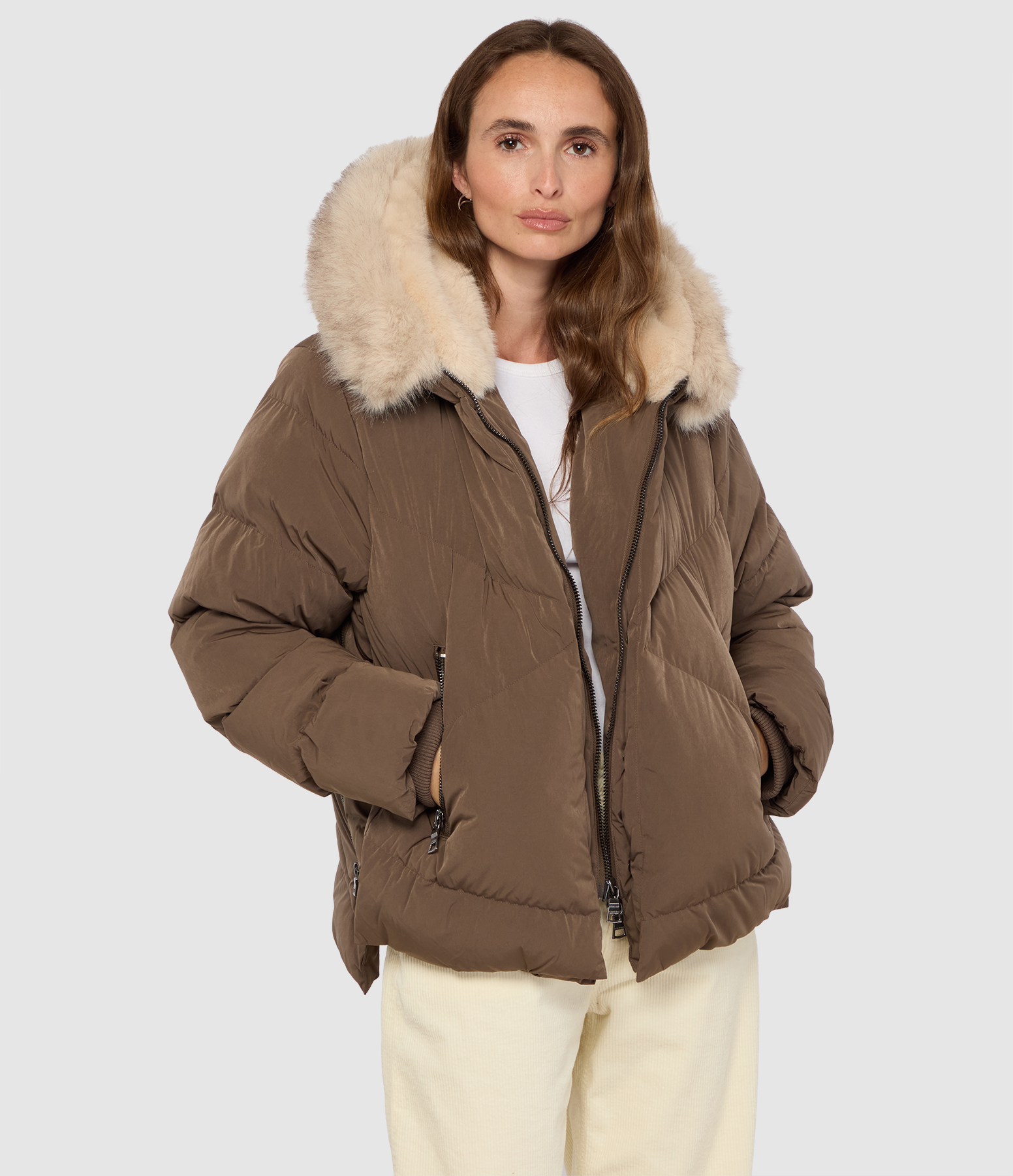 Snow 316 Taupe Puffer Jacket