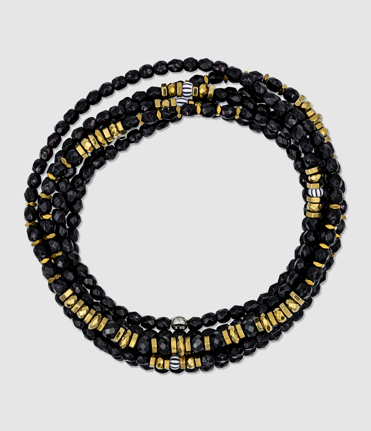 Blondie Midnight 6-strand Necklace and Bracelet, 103cm