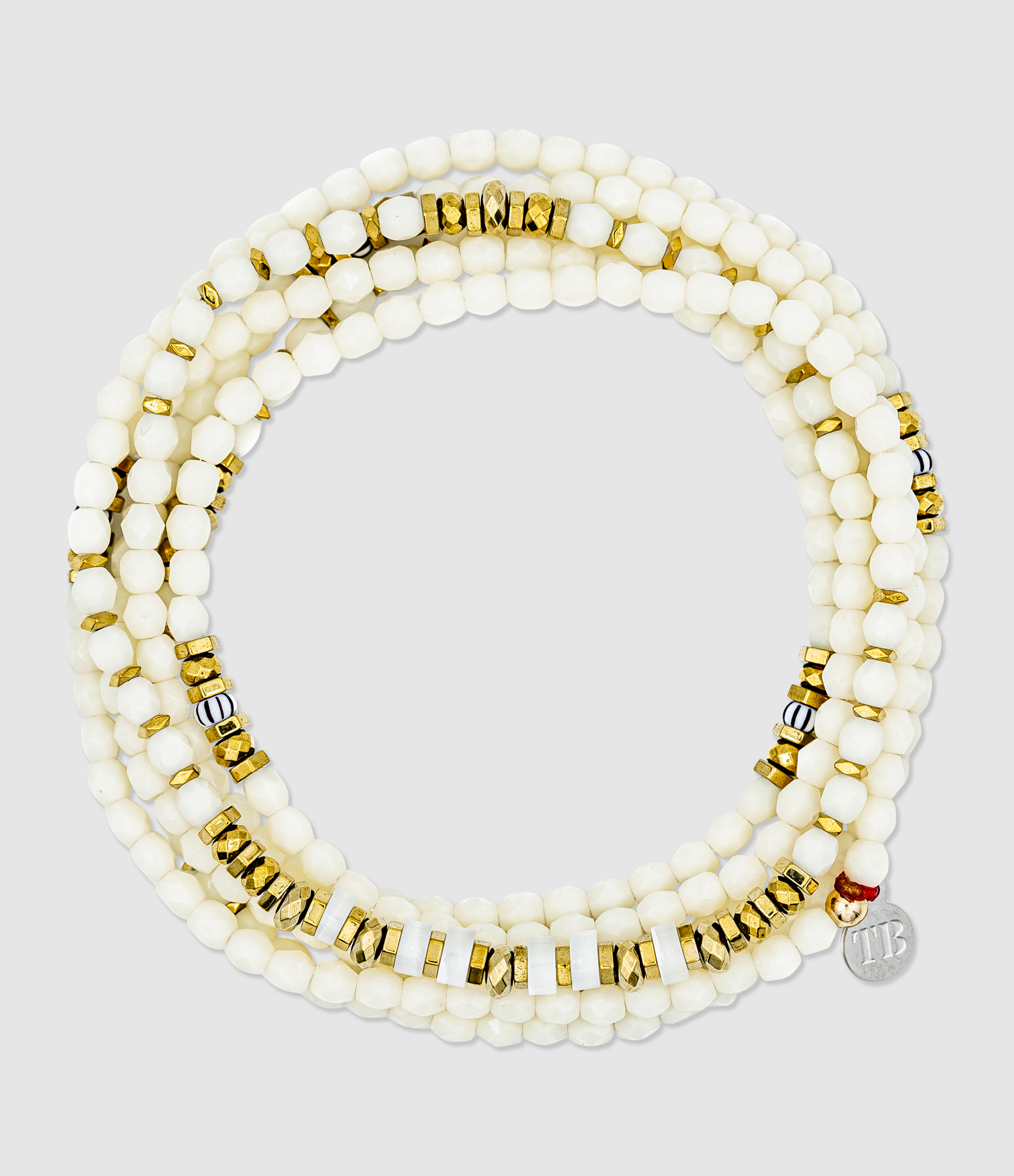 Blondie Vanille 6-strand Necklace and Bracelet, 103cm