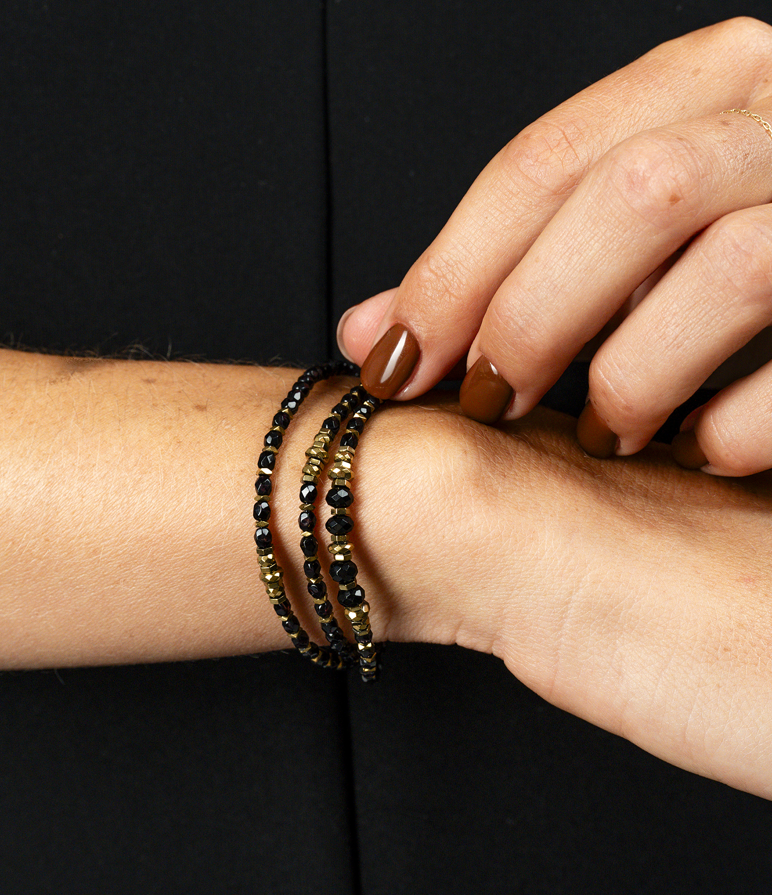 Blondie Midnight 3-strand Necklace and Bracelet, 49cm