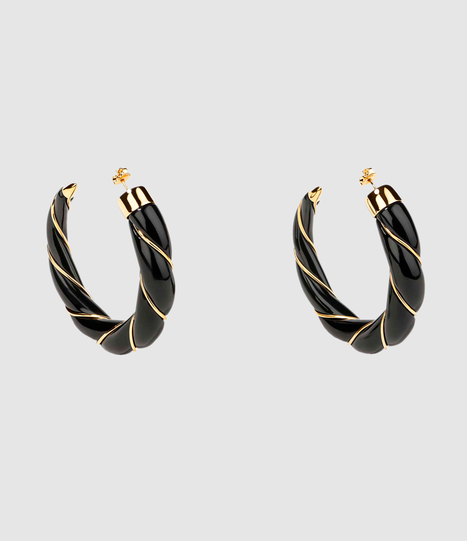 Diana Black Hoop Earrings