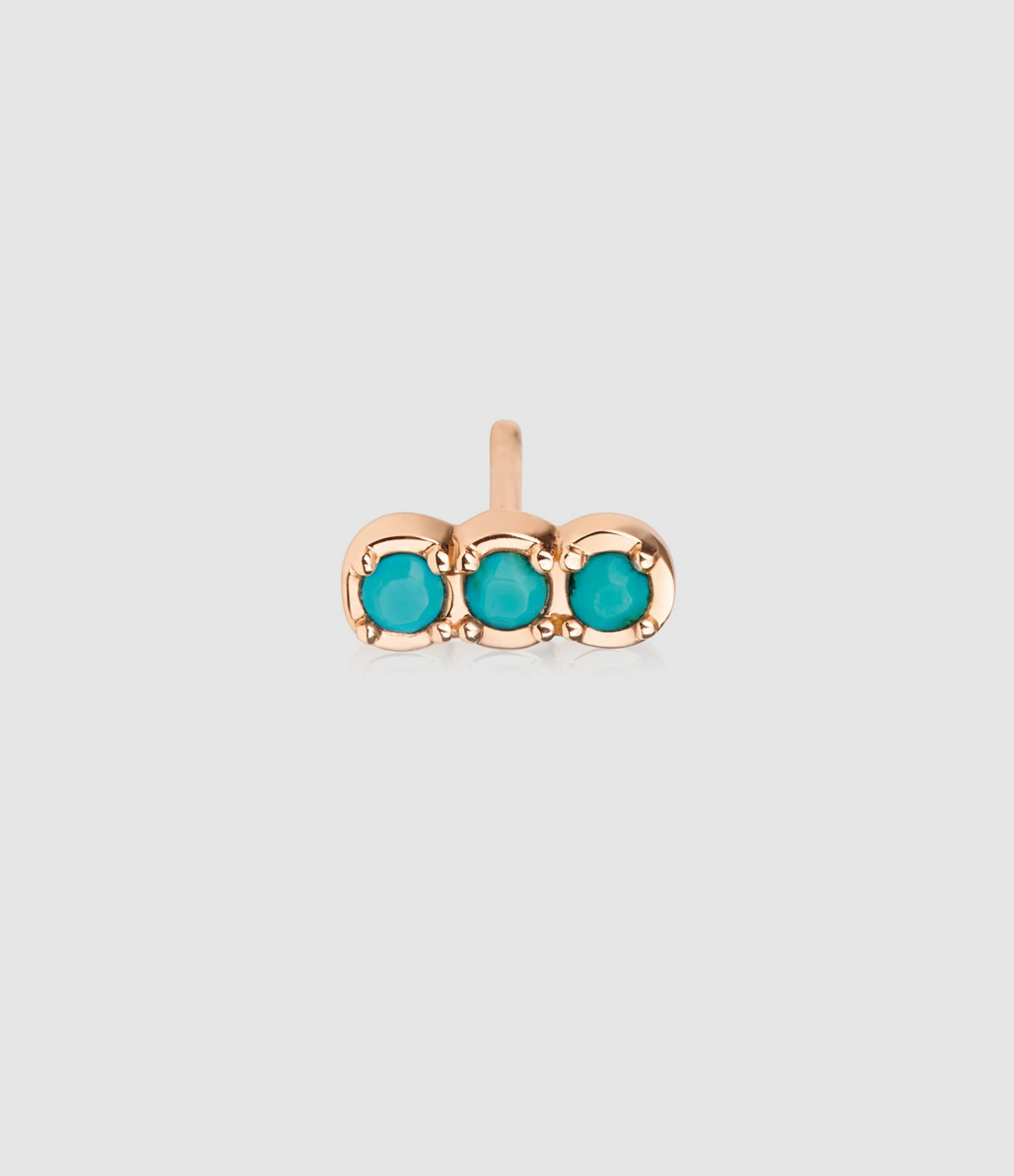 Fallen Sky Rose Gold and Turquoise Earring (sold individually)