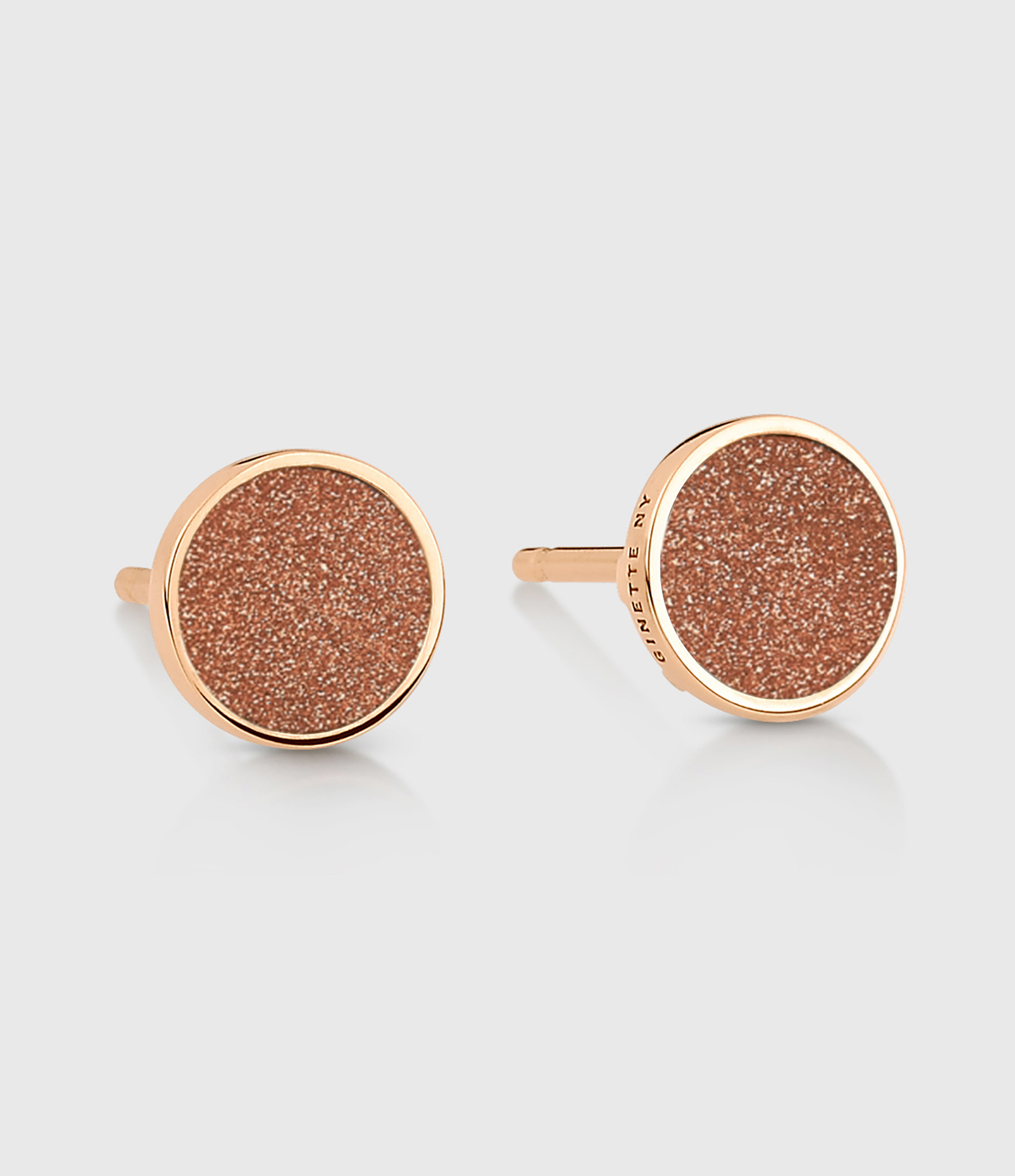 Ever Disc Sandstone Rose Gold Earrings