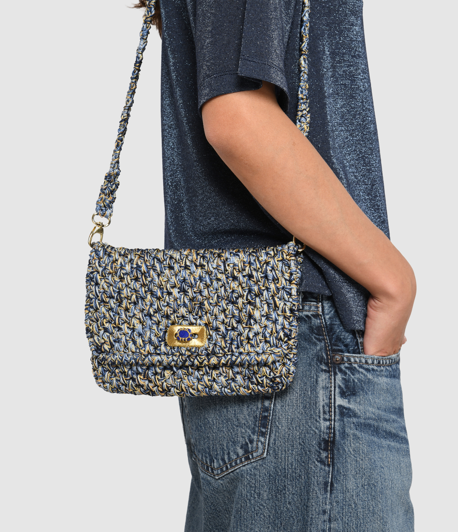 Bovary Light Blue Clutch Bag
