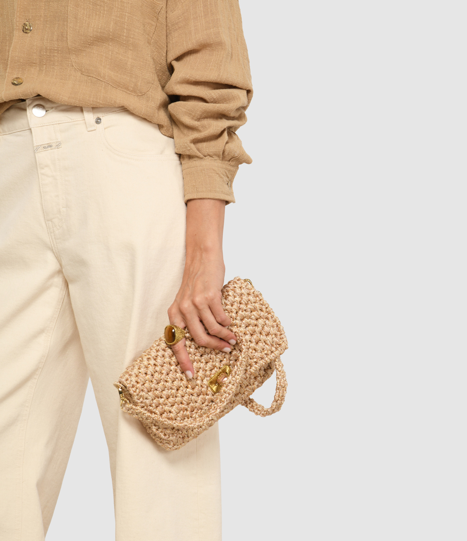 Bovary Iris Nude Clutch Bag