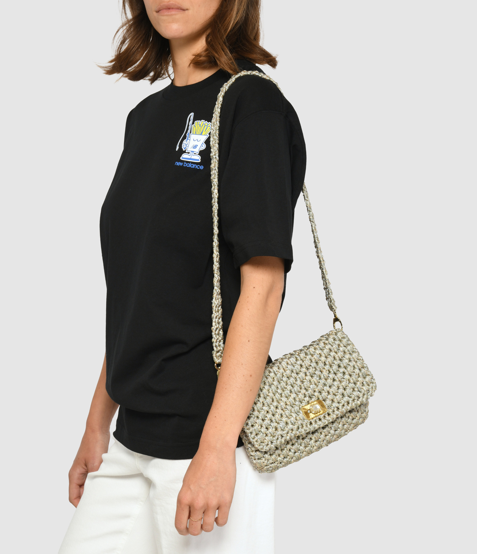 Bovary Silver Clutch Bag