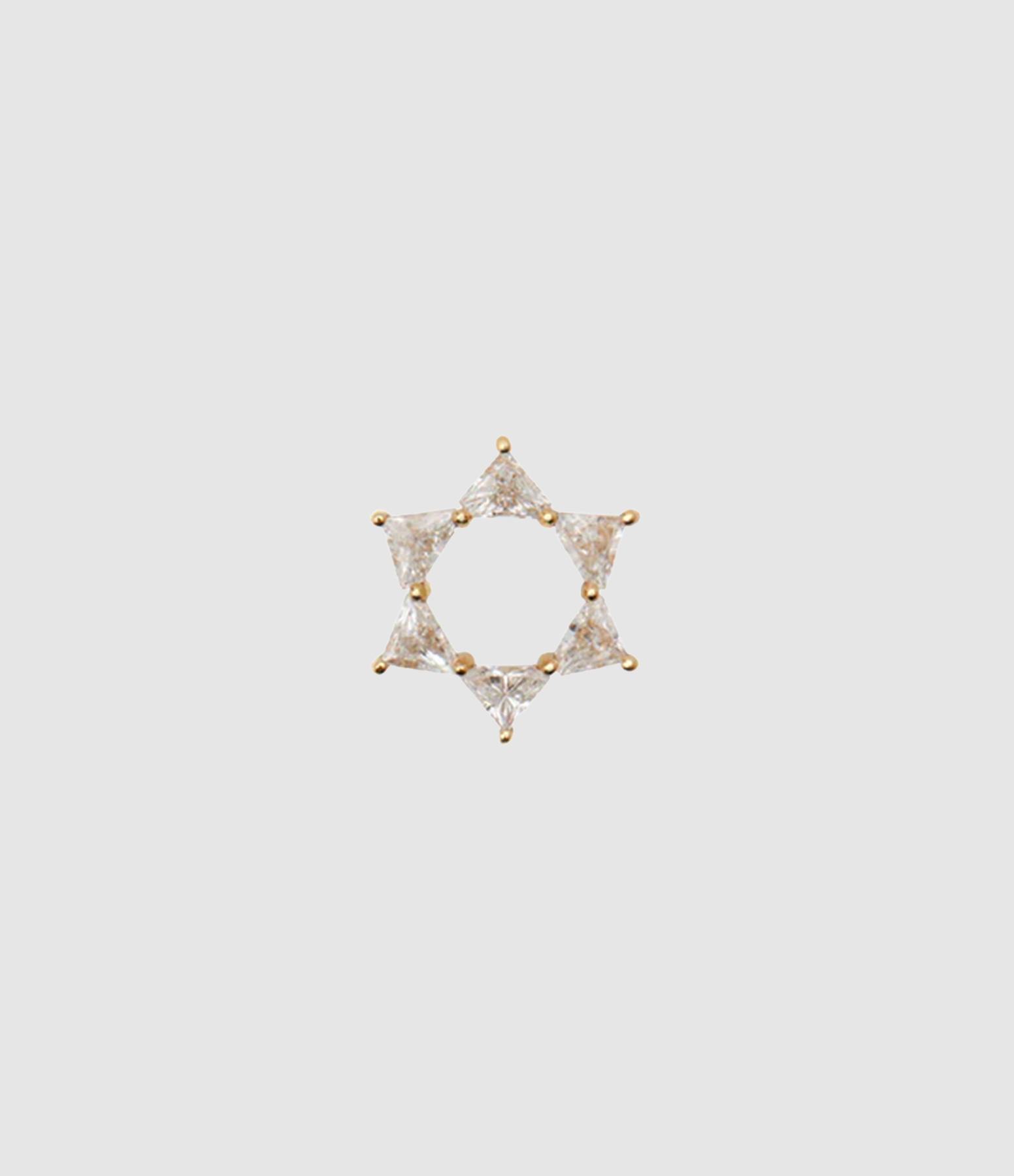 Yellow Gold Star Earring with Diamonds (sold individually)