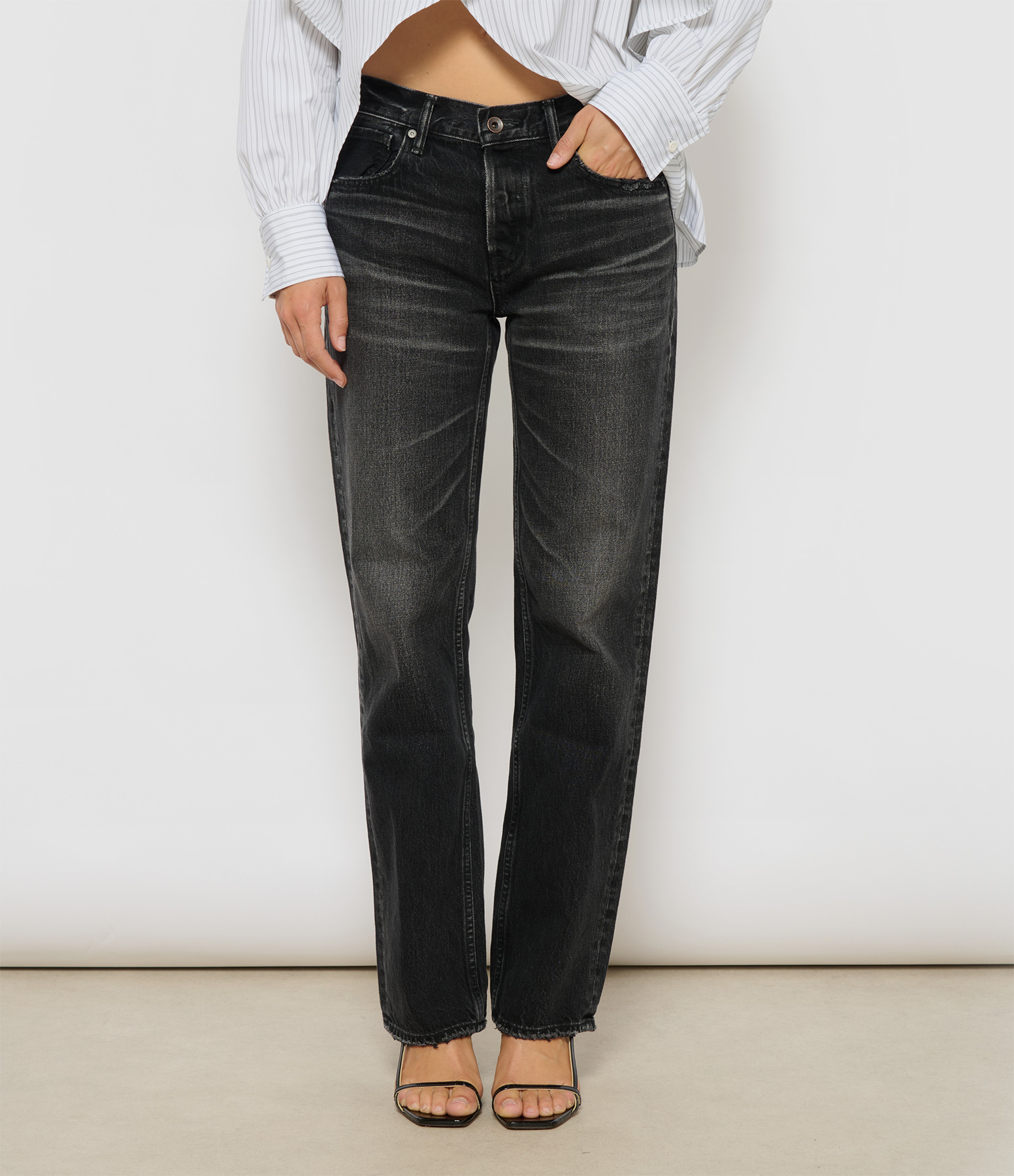 Jean Kawasaki Straight Leg Paint It, Black