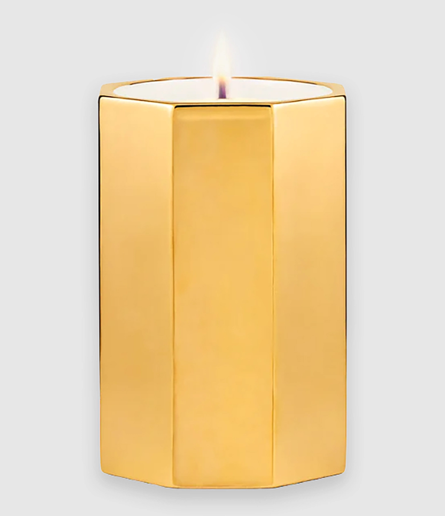 Octagonal Pilar Golden Vanilla Candle