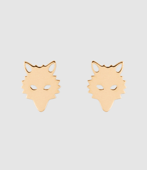 Rose Gold Wolf Earrings