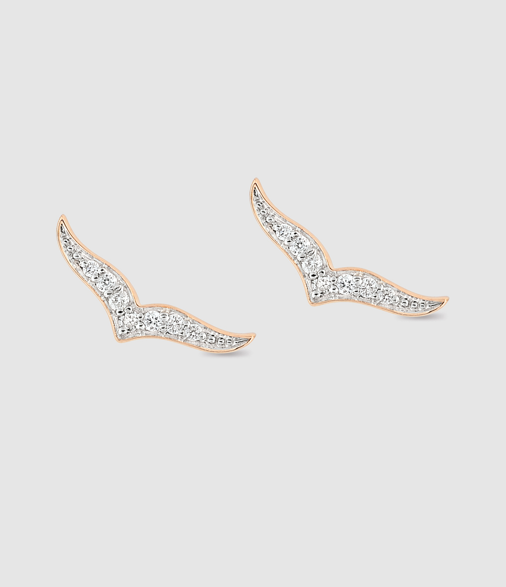 Wise Rose Gold and Diamond Earrings