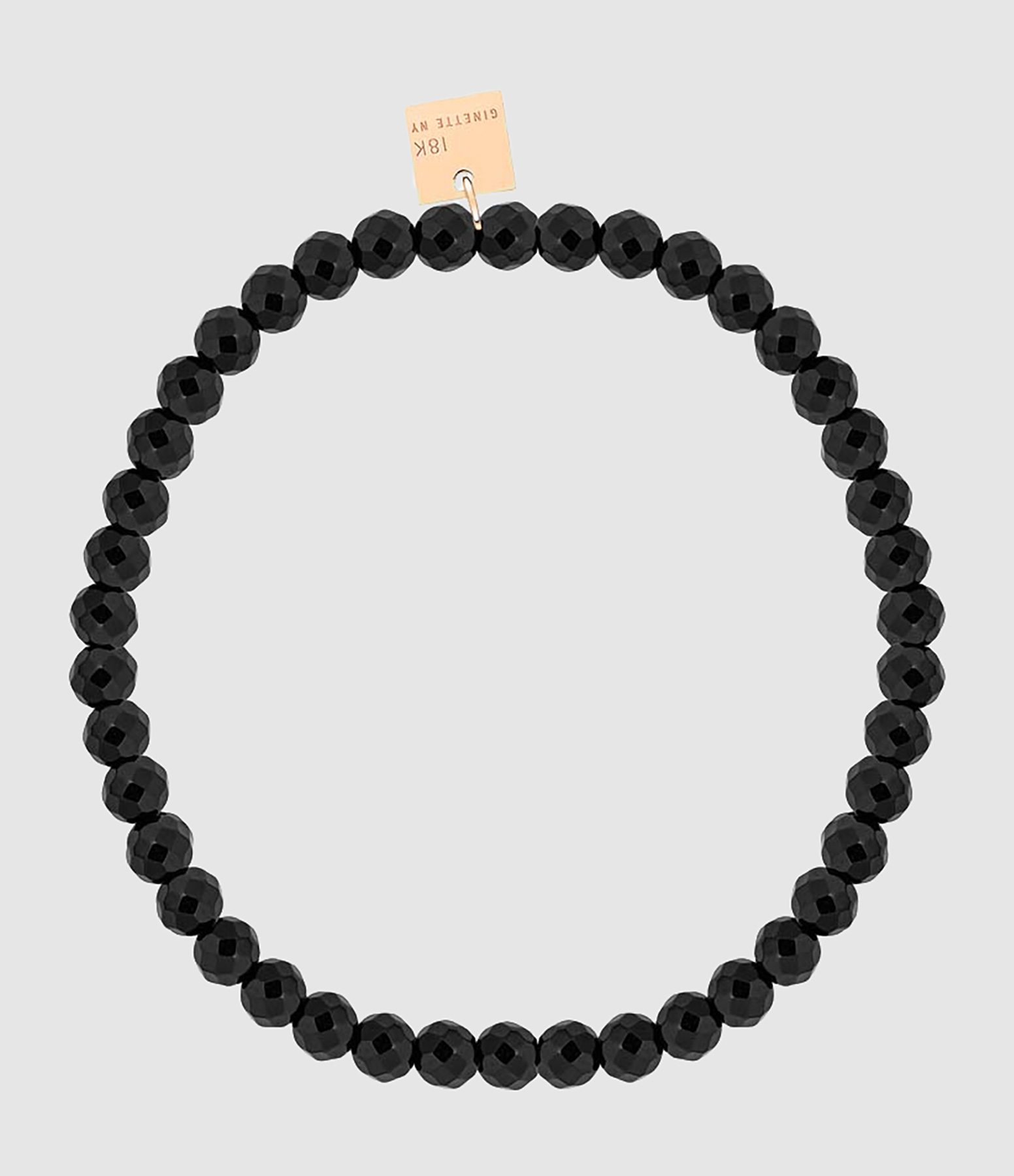 Mini Pixie Bracelet with Onyx Beads in Rose Gold