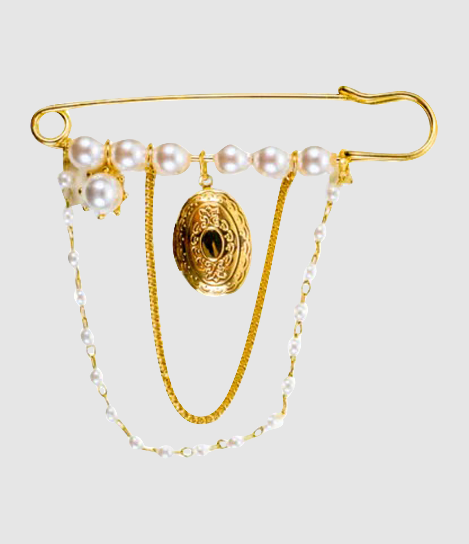 Gold Chain Brooch