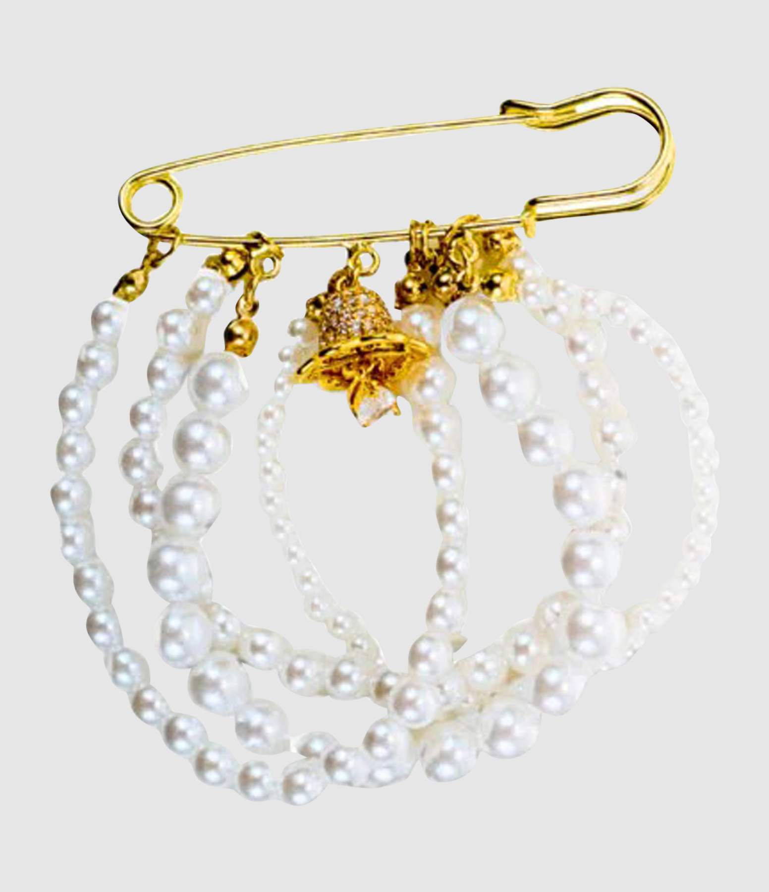 Gold Pearl Brooch