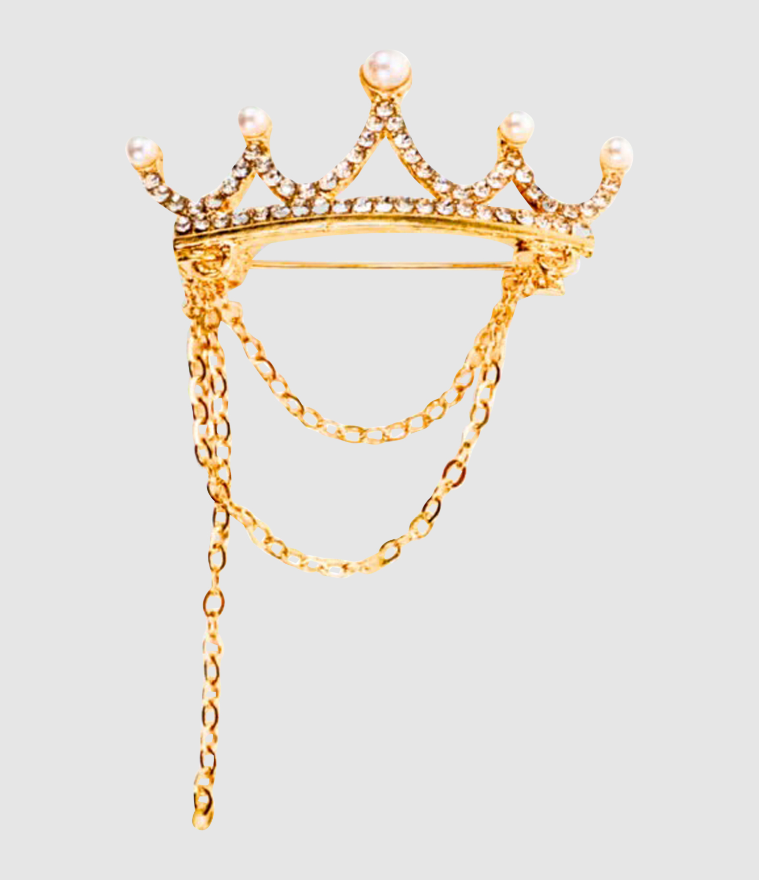 Gold Crown Brooch