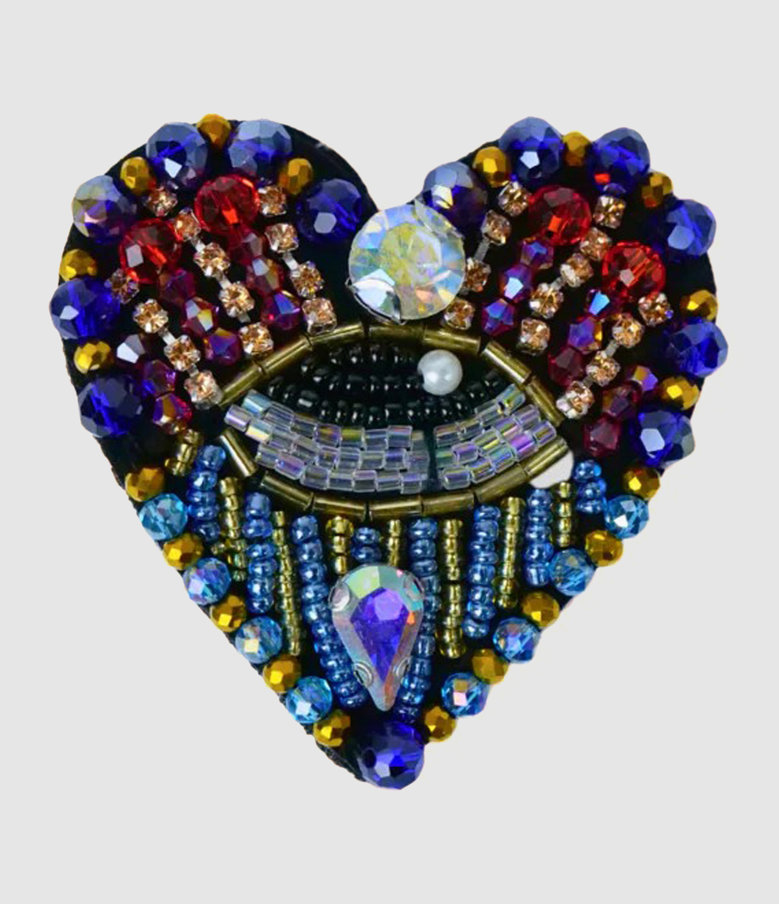Heart Blue Brooch
