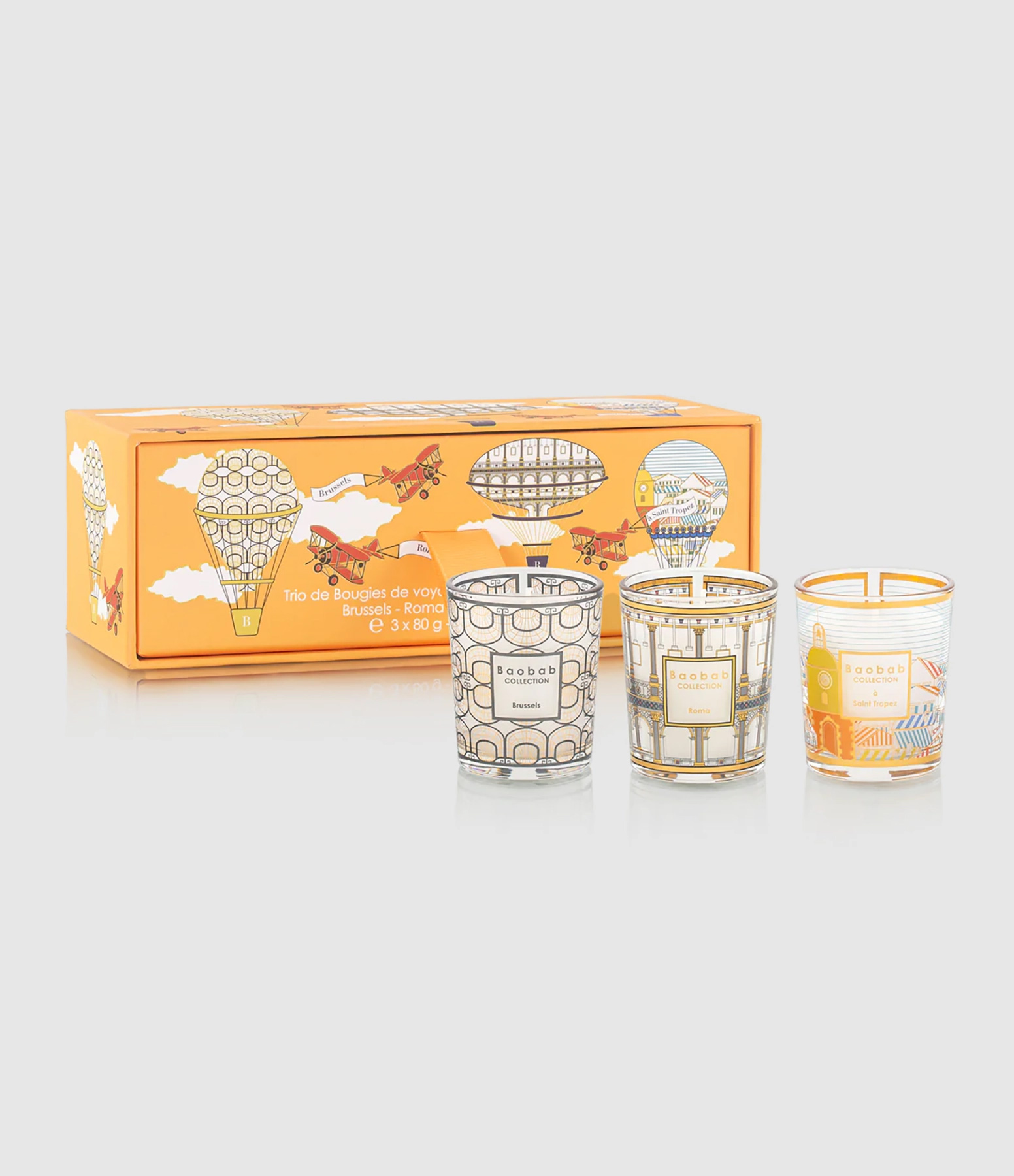 Trio Travel Candles: My First Baobab – Brussels, Rome, Saint-Tropez